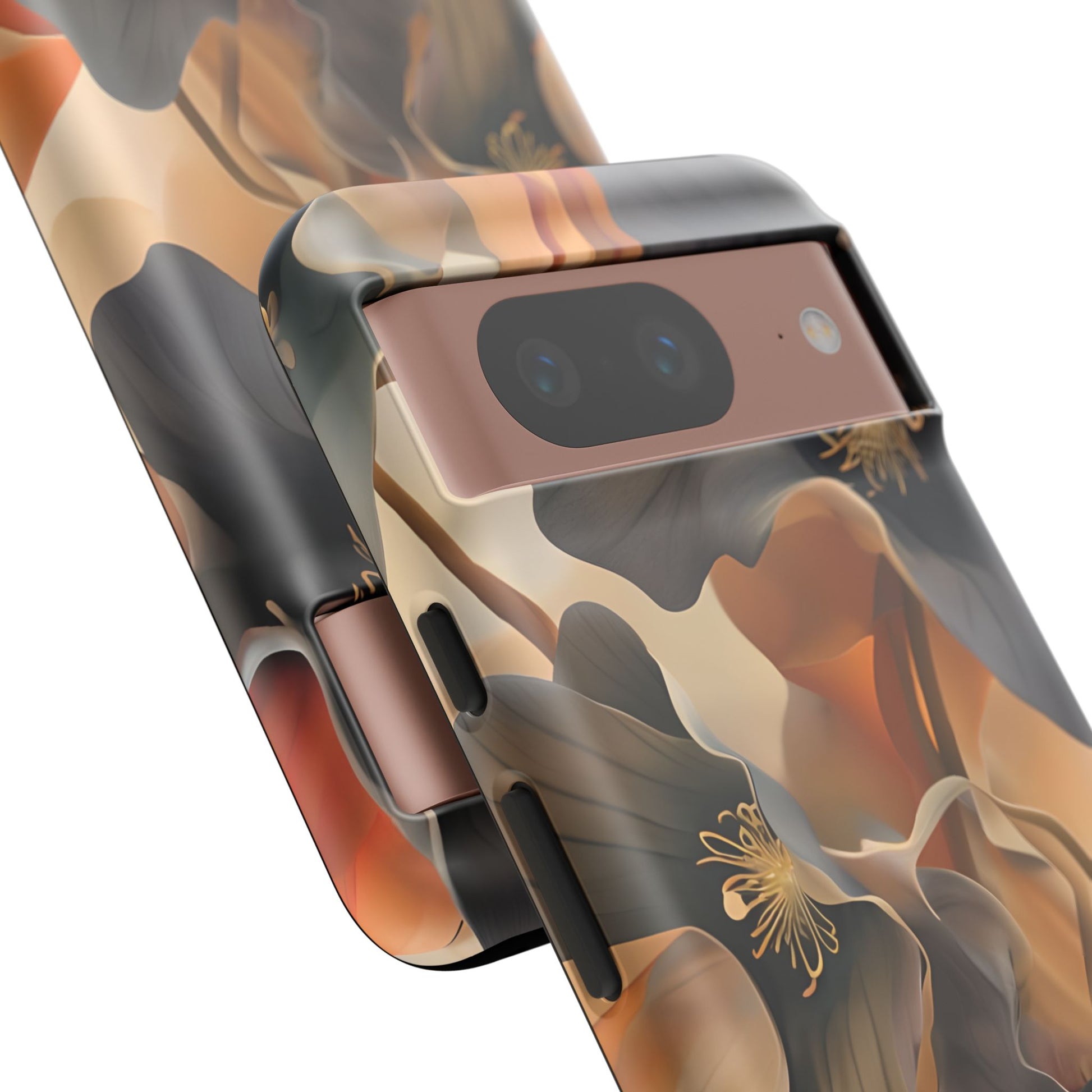 Autumn Ember - Moody Floral Art Google Pixel 8 Tough Phone Case - Warm Earthy Botanical Design