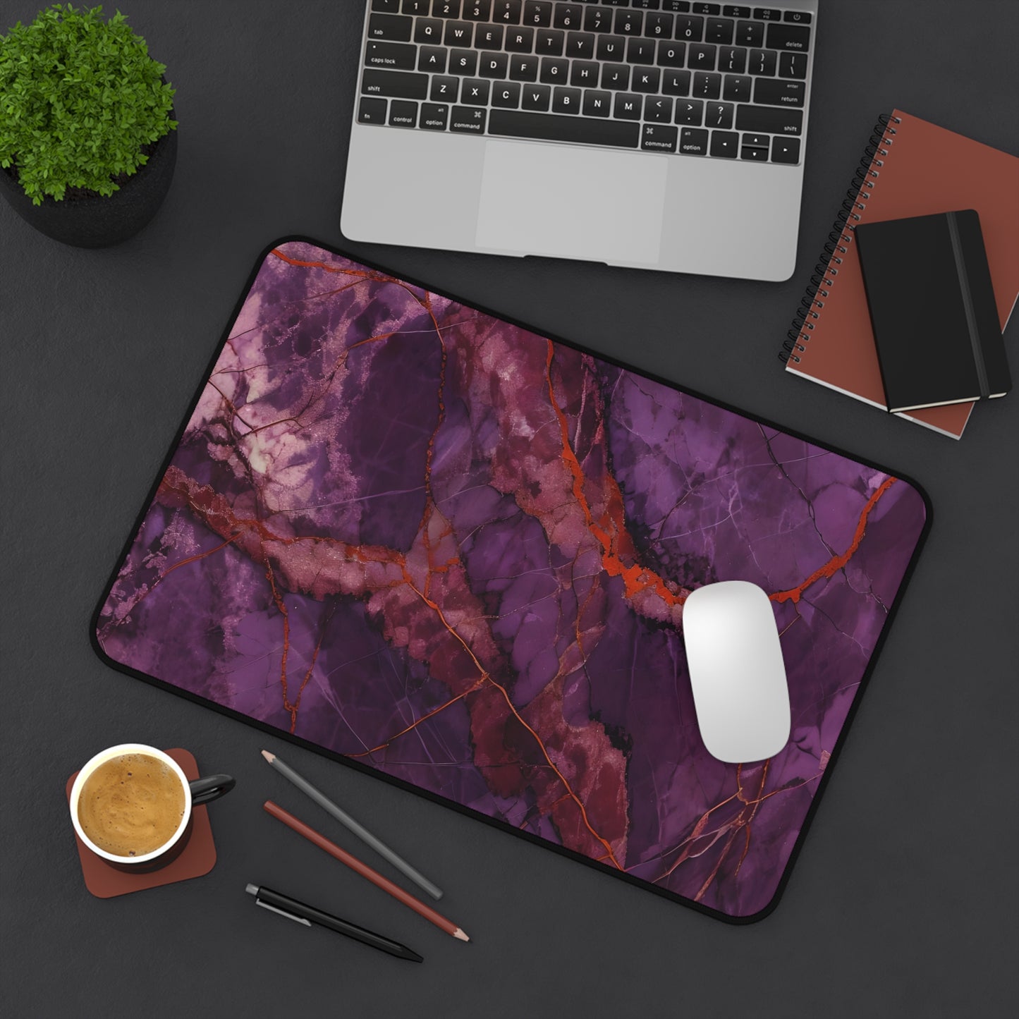 Amethyst Current Desk Mat - Premium Office Desk Pad, 3 Sizes Available, Artistic Workspace Protection