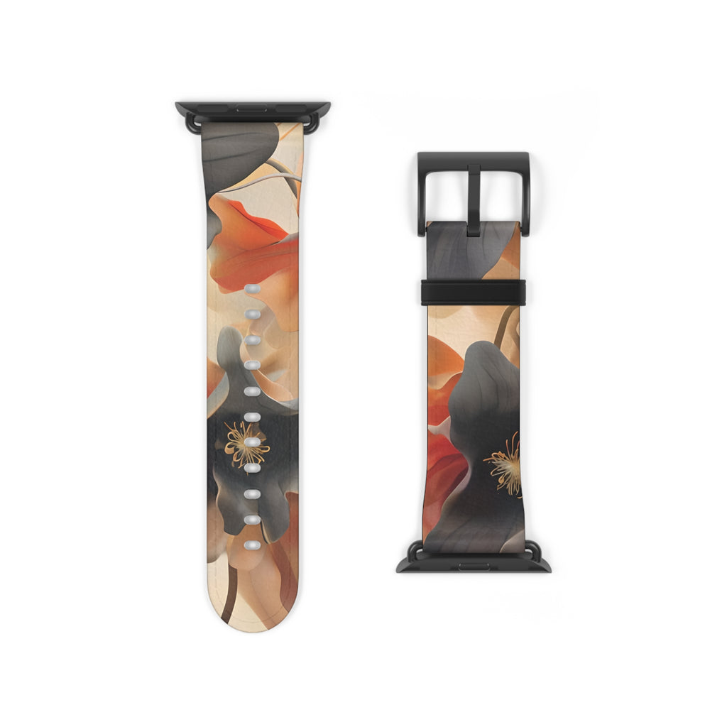 Autumn Ember Apple Watch Band - Burnt Orange Floral Strap - Fall Tech Accessory