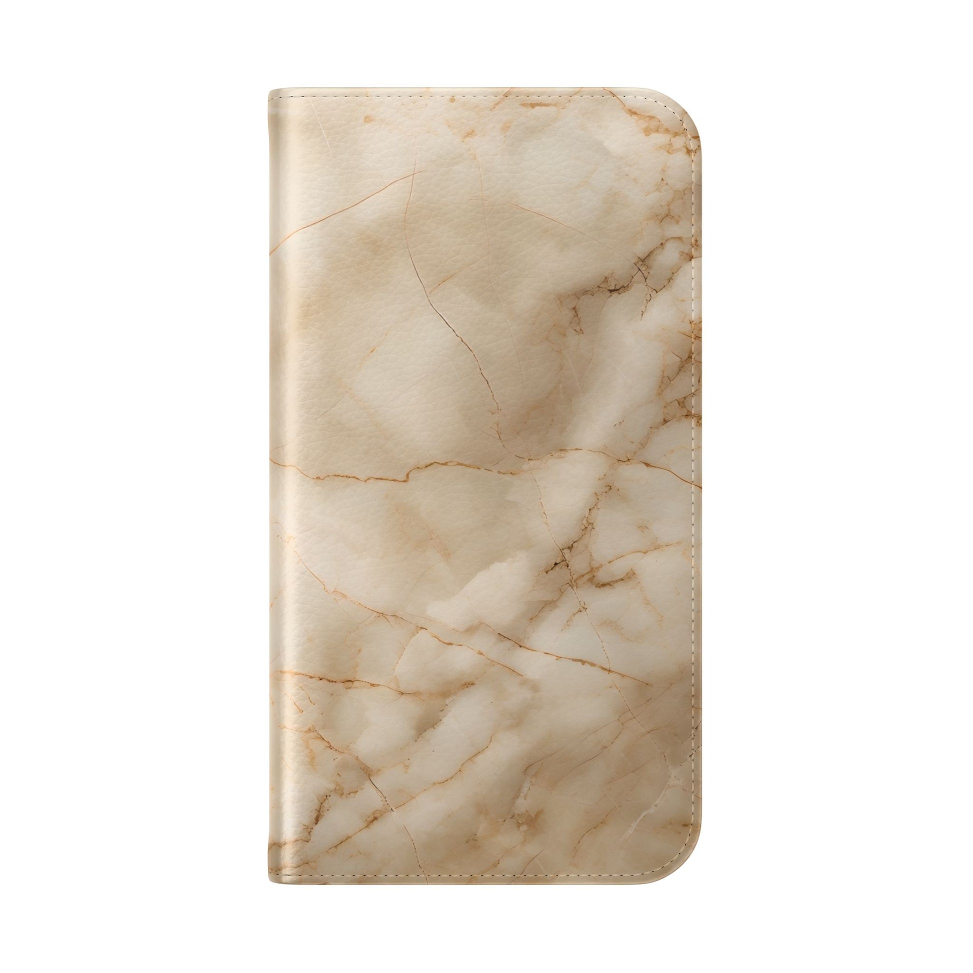 Parchment Mist Wallet Phone Case - Neutral Beige & Ivory Marble Design - Flip Cover for iPhone 16