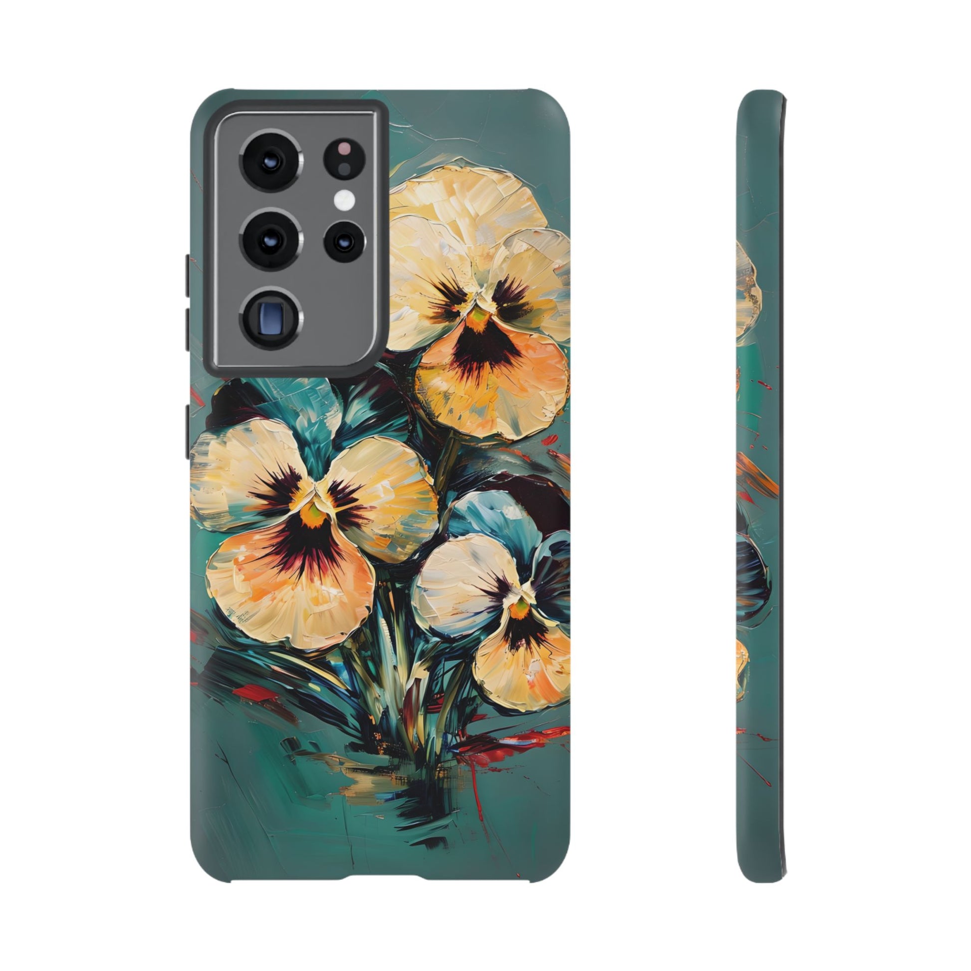 Golden Pansy Cascade Case for Samsung Galaxy S21 Ultra - Premium Shockproof Designer Phone Cover