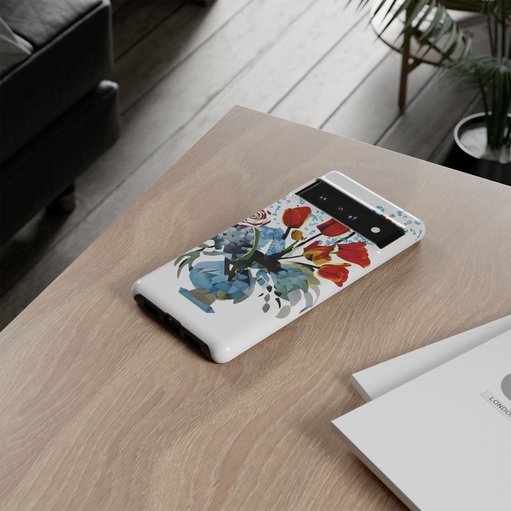 Bouquet Brilliance - Artistic Floral Google Pixel 6 Pro Tough Phone Case - Vibrant Tulip, Rose & Hydrangea Design