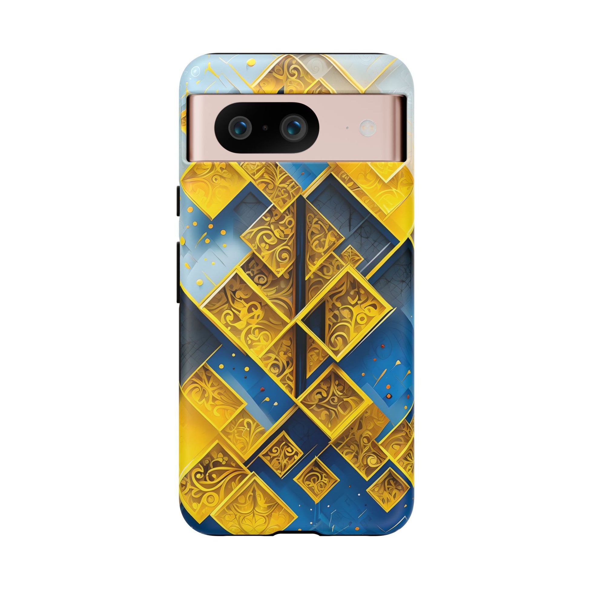 Golden Ascent Luxe Geometric Google Pixel 8 Tough Case - Elegant Abstract Gold Design