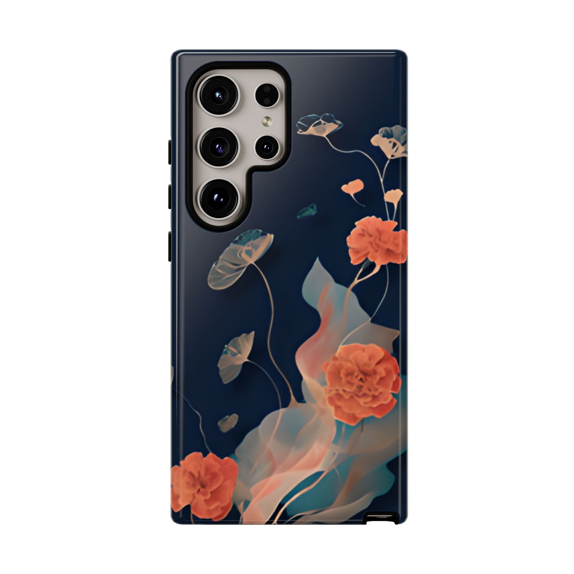 Lotus Reverie - Elegant Artistic Floral Samsung Galaxy S24 Ultra Tough Phone Case - Painterly Lotus Blossom Design