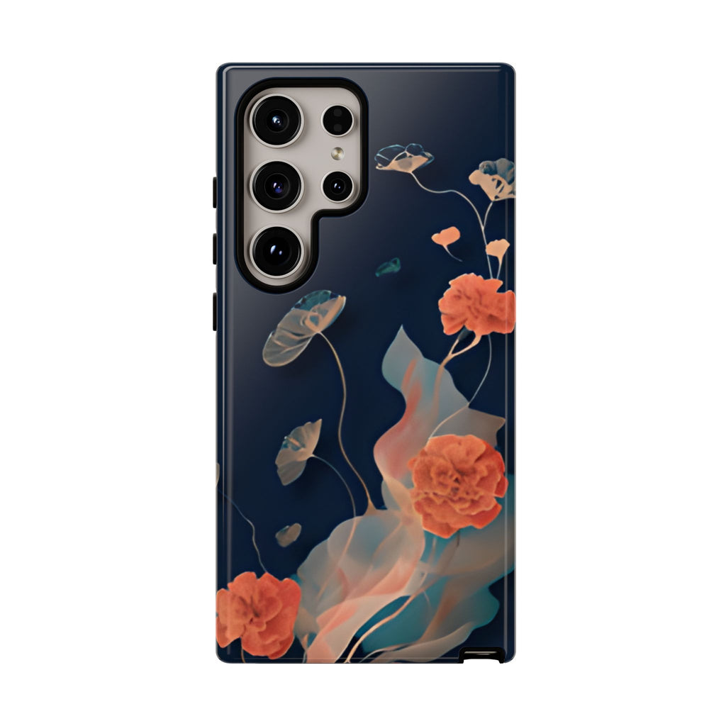 Lotus Reverie - Elegant Artistic Floral Samsung Galaxy S22 Tough Phone Case - Painterly Lotus Blossom Design
