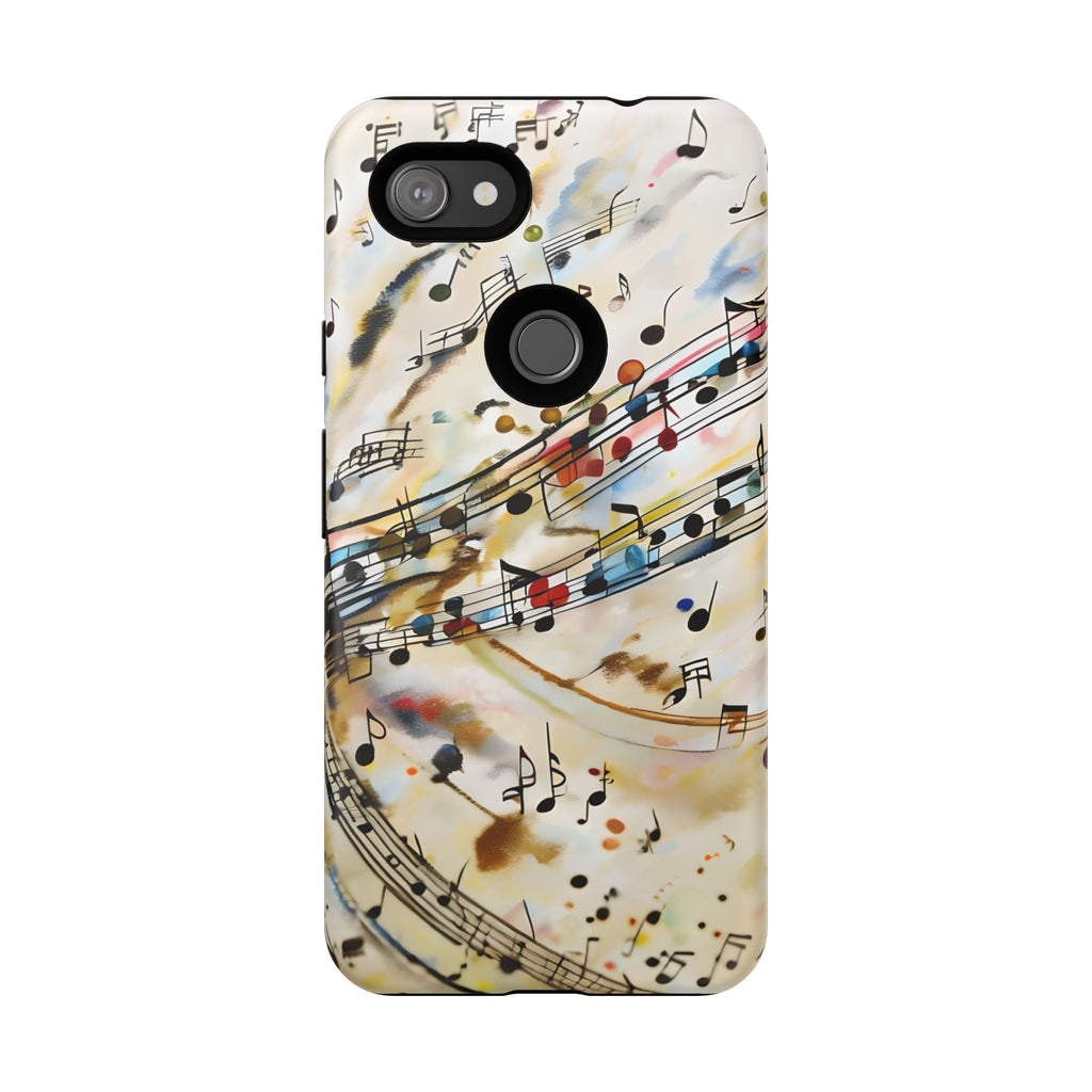 Melodic Flow Abstract Music Notes Tough Case for Google Pixel 3a XL - Shockproof Phone Cover