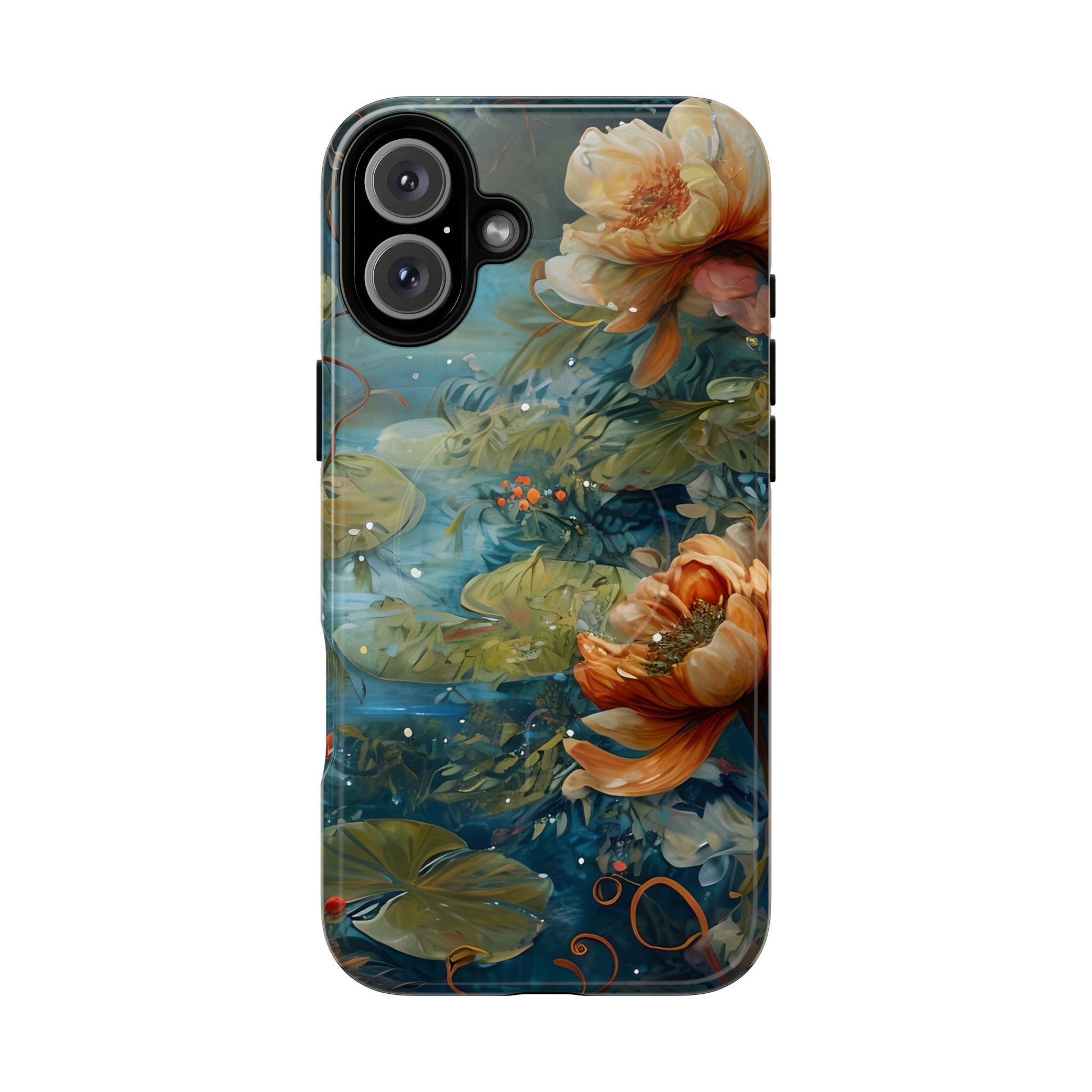 Waterlily Nocturne iPhone 16 Plus Case - Artistic Tough Cover - MagSafe Compatible - Premium Drop Protection