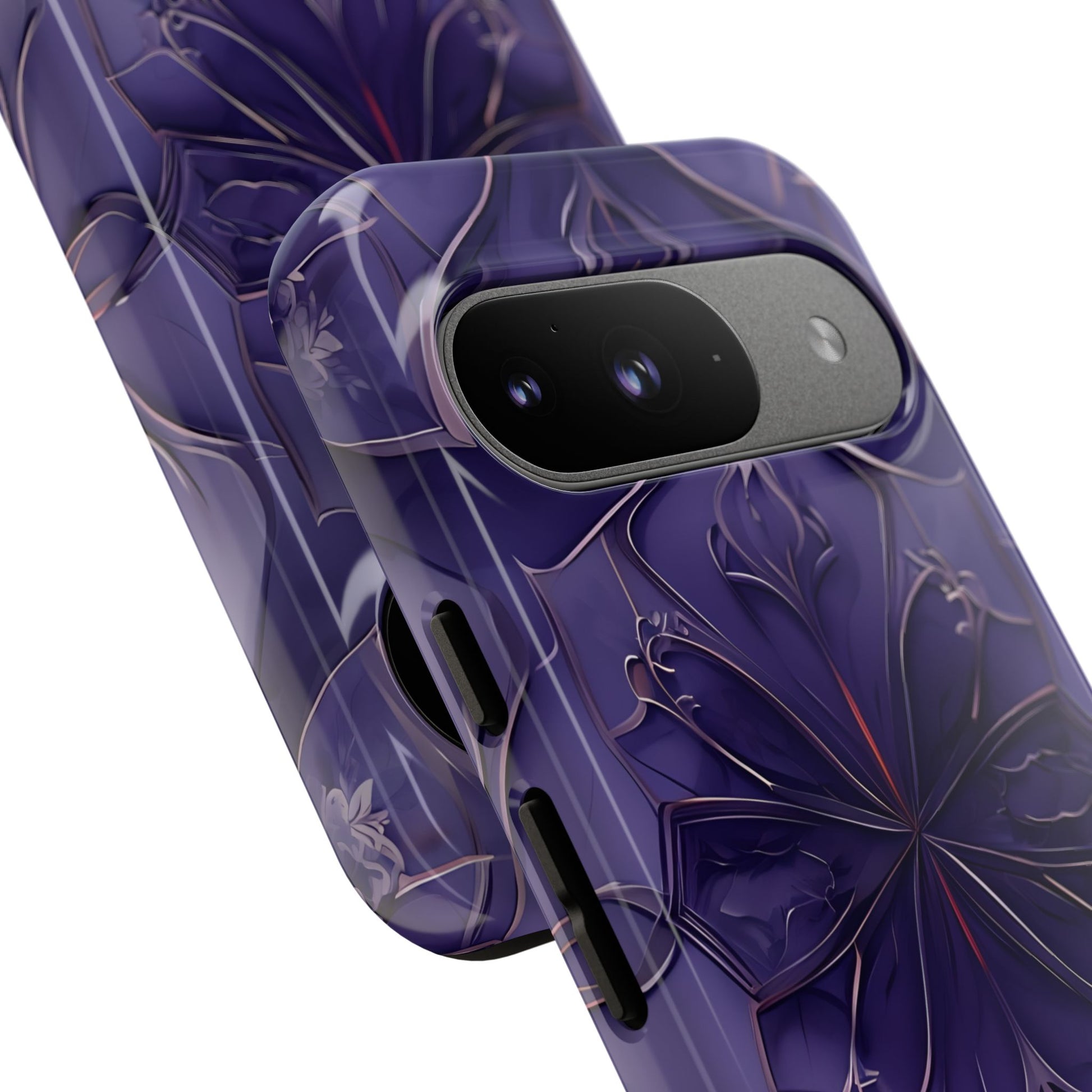 Violet Nebula - Kaleidoscope Collection Artistic Floral Burst - Google Pixel 9 Tough Phone Case - Bold Purple Symmetrical Design