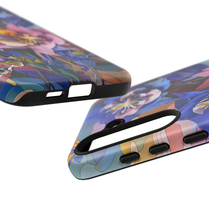 Blue Columbine Carnivale - Artistic Floral & Butterfly Samsung Ultra Tough Phone Case - Vibrant Botanical Design