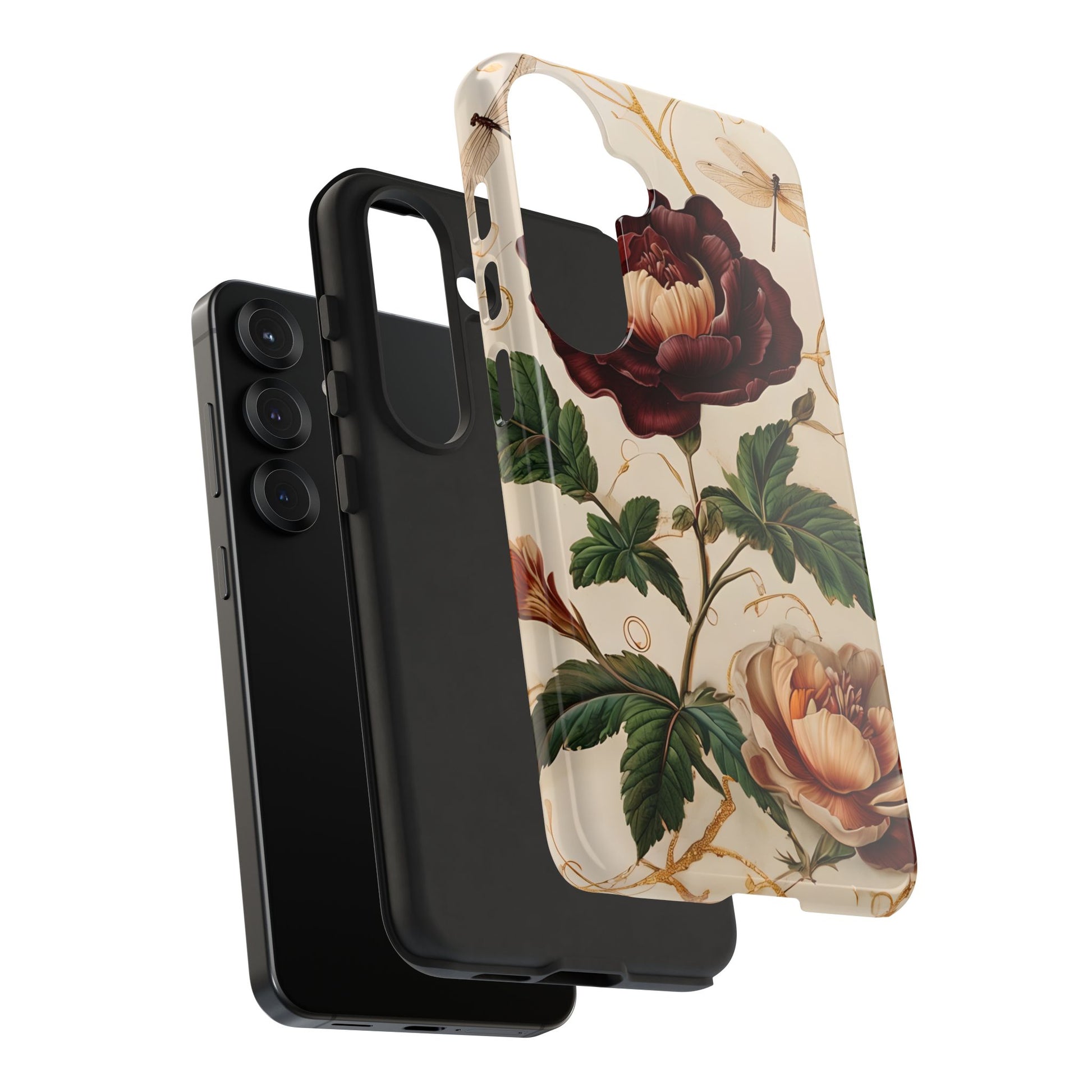 Vintage Burgundy Rose - Elegant Floral Samsung  S25 Phone Case - Classic Painterly Rose Design