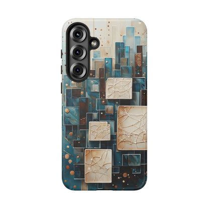 Architectural Drift Samsung Galaxy Case - Modern Geometric Teal & Parchment Design
