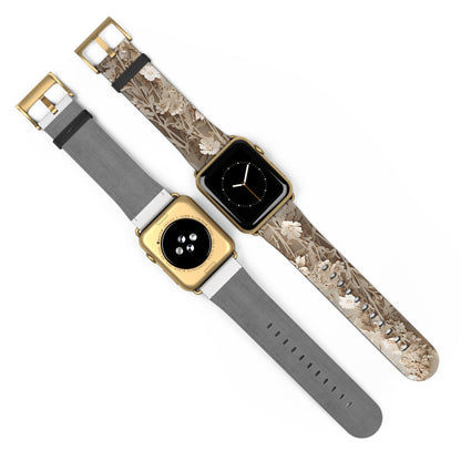 Moonlit Garden Apple Watch Band - Premium Custom Strap for Series 1-9, SE & Ultra - Artistic Vegan Leather