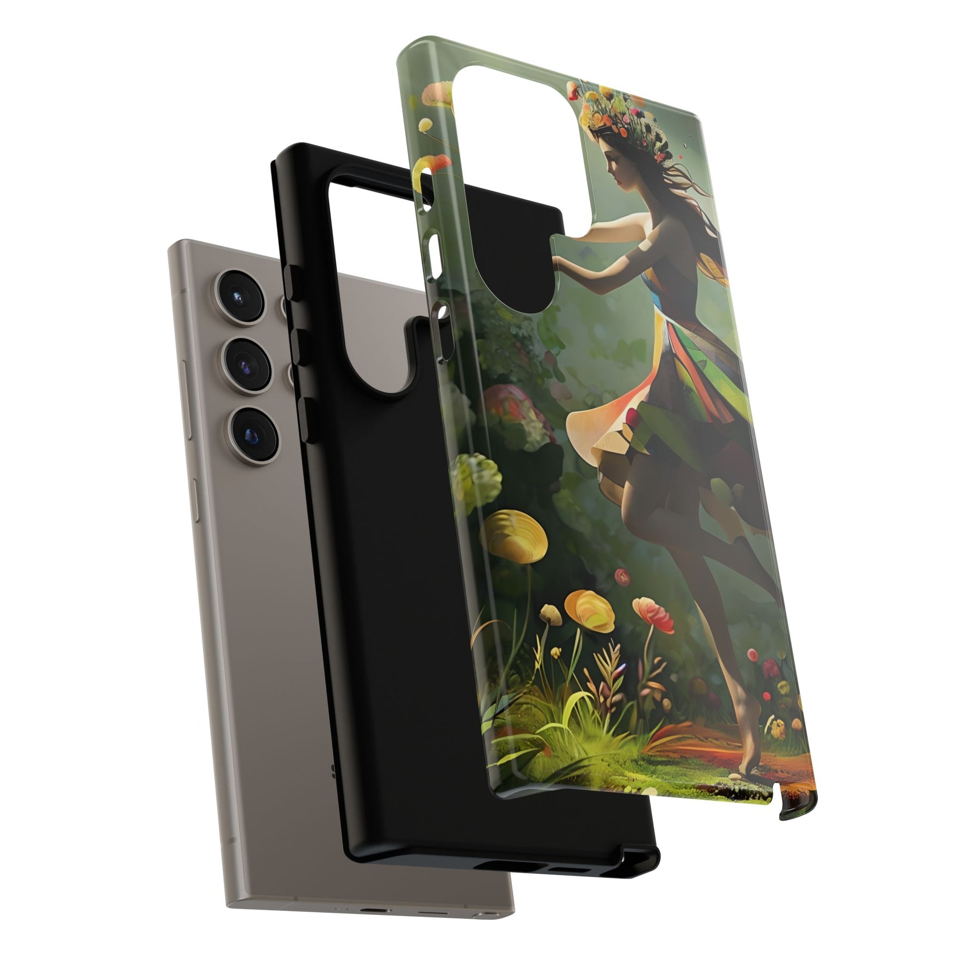 Dancing Wildflower Muse Samsung Galaxy S24 Ultra Tough Case - Artistic Floral Fantasy Cover - Whimsical Nature-Inspired Protective Accessory