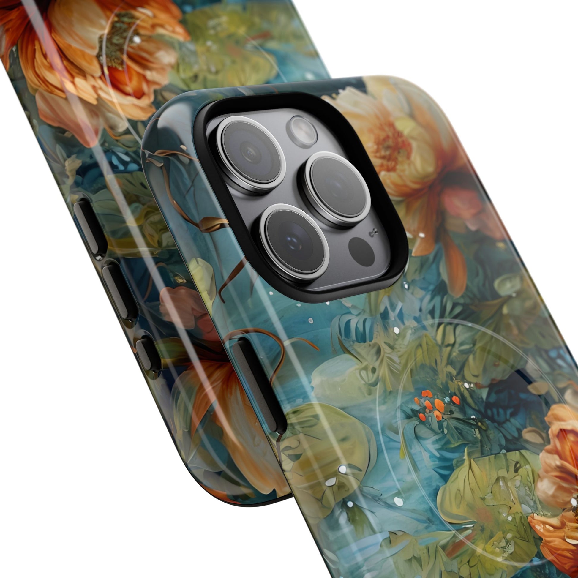Waterlily Nocturne iPhone 15 Pro Max Case - Artistic Tough Cover - MagSafe Compatible - Premium Drop Protection