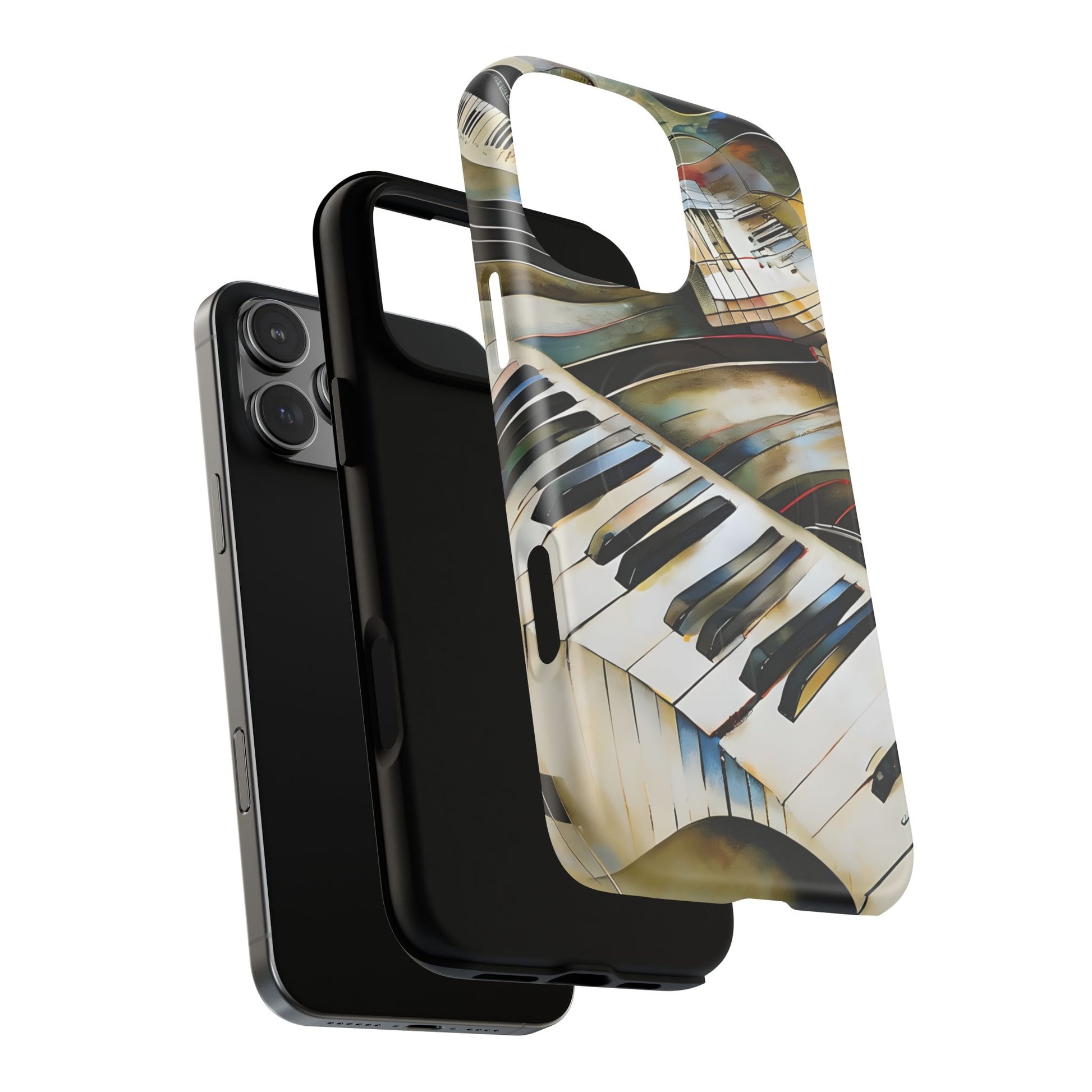 Ivory Cascade Abstract Keyboard Music iPhone 16 Pro Max MagSafe Case