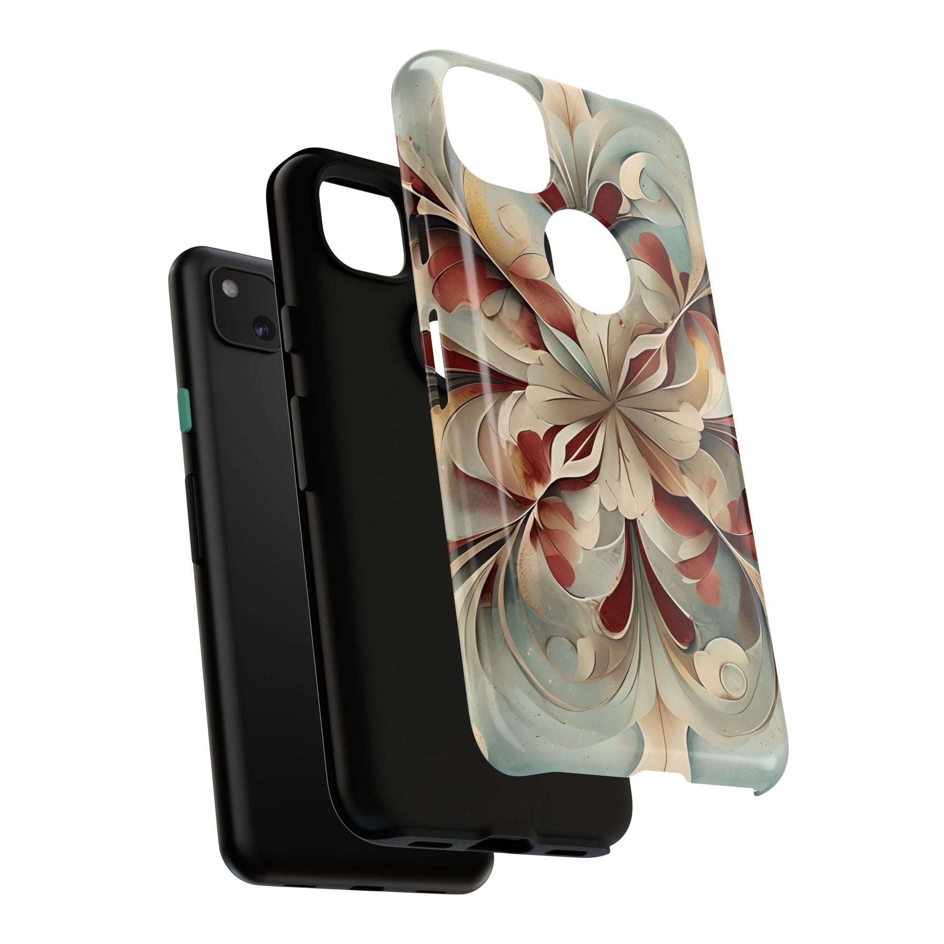 Vintage Baroque Blossom - Ornate Floral Art Google Pixel 4a Tough Phone Case - Elegant Baroque-Inspired Design