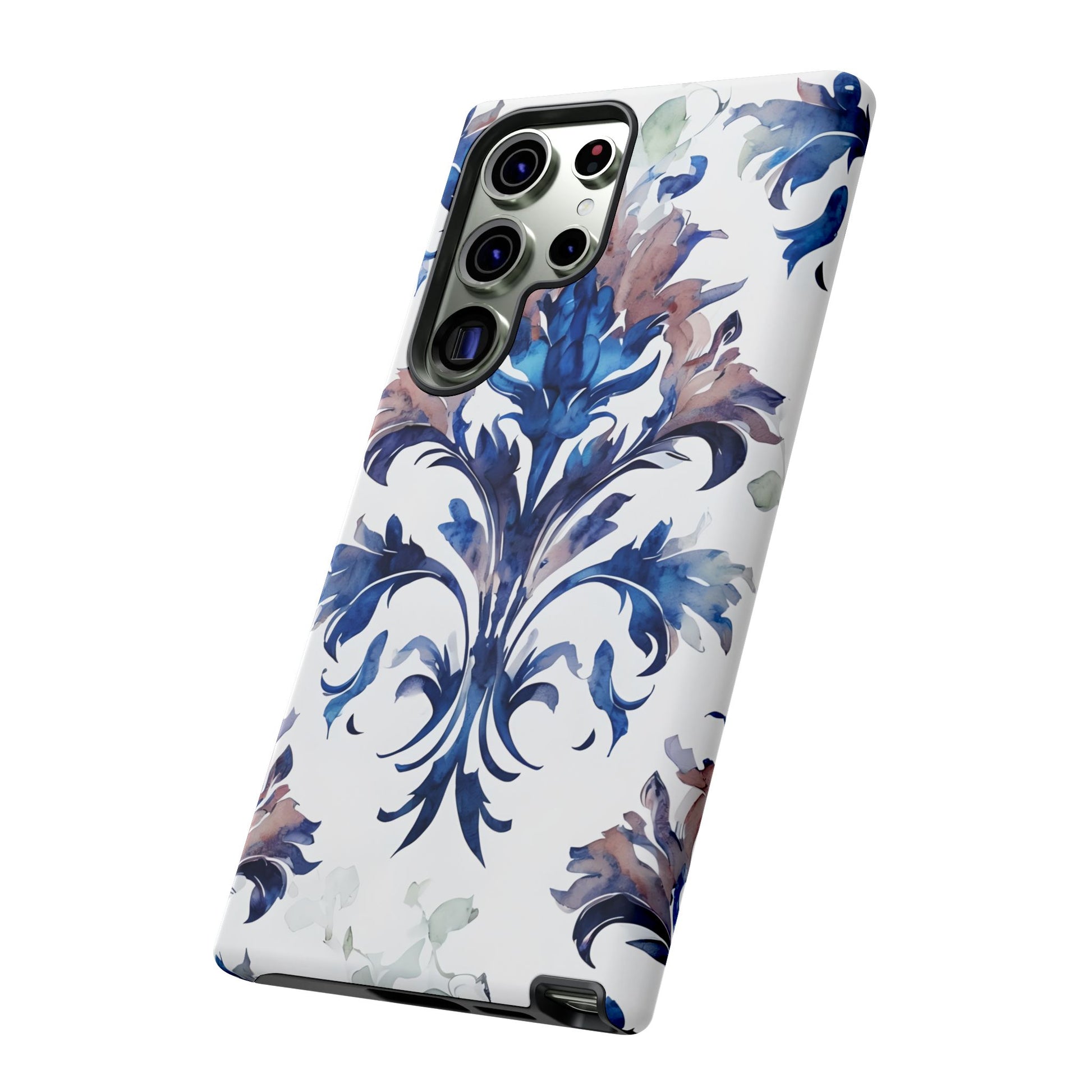 Delft Reverie - Elegant Blue & White Samsung S23 Ultra Tough Phone Case - Dutch Delftware-Inspired Floral Design