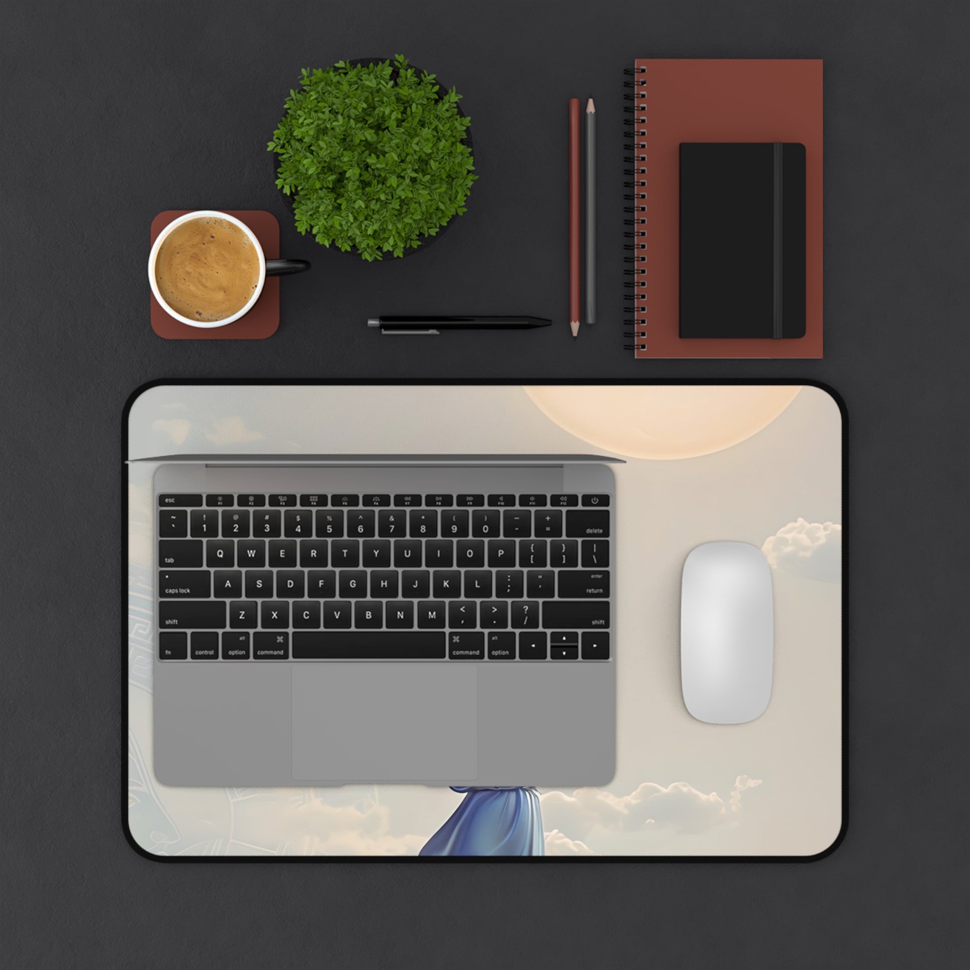 Moonlit Ascent Desk Mat - Premium Office Desk Pad, 3 Sizes Available, Artistic Workspace Protection