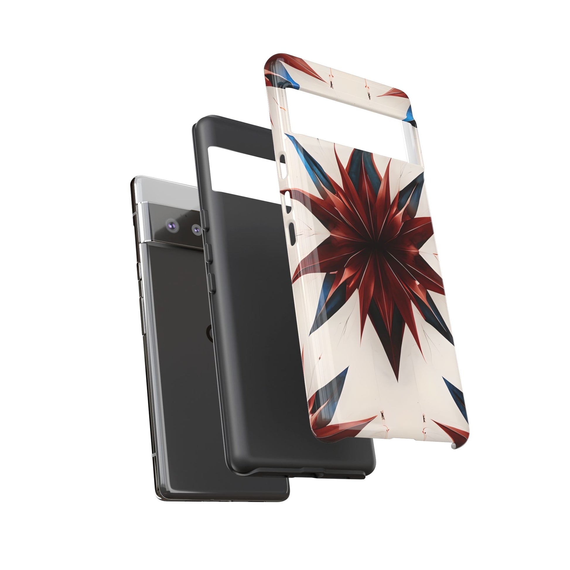 Garnet Starburst - Kaleidoscope Collection Gemstone Floral - Google Pixel 6 Pro Tough Phone Case - Floral Burst Design