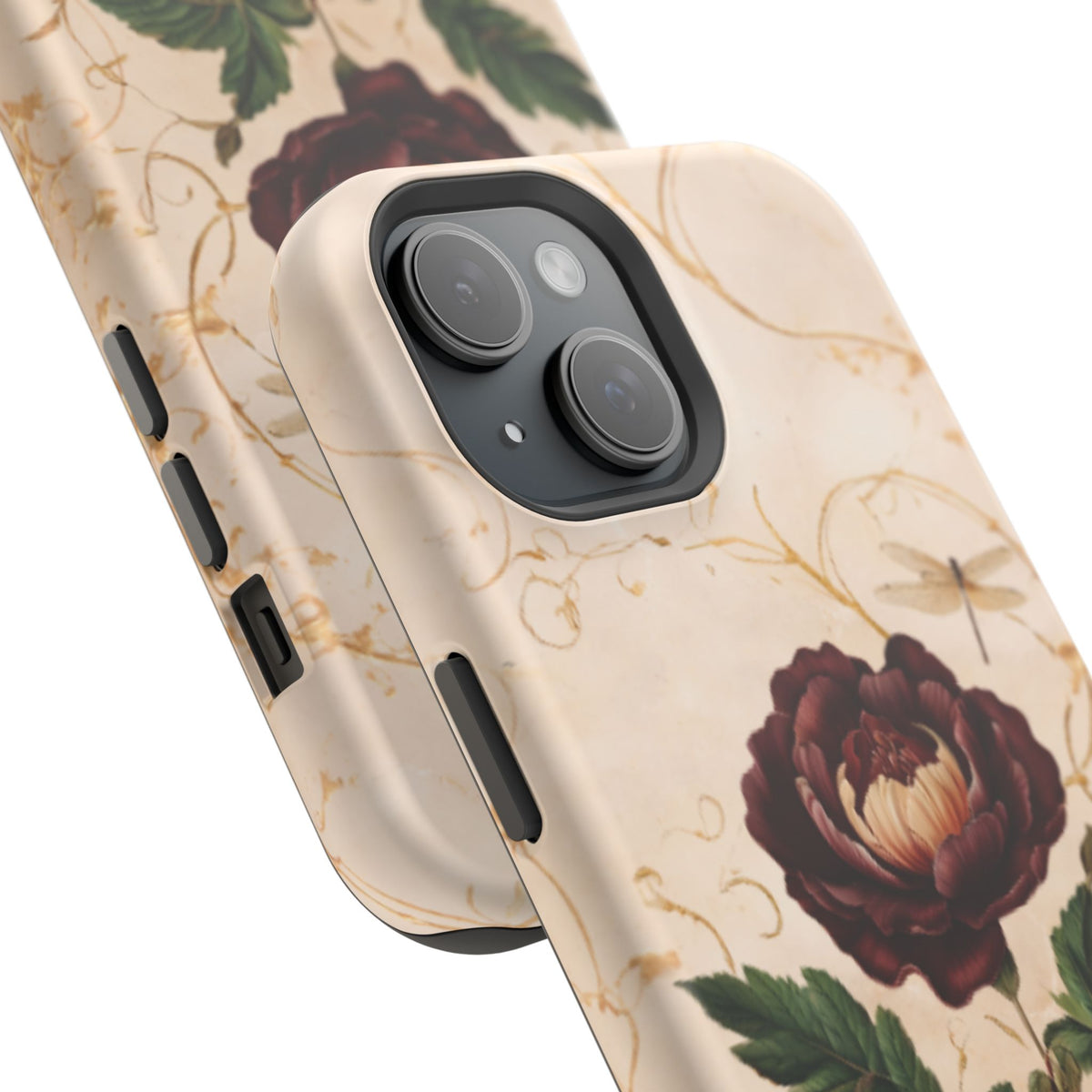 Vintage Burgundy Rose iPhone MagSafe Case