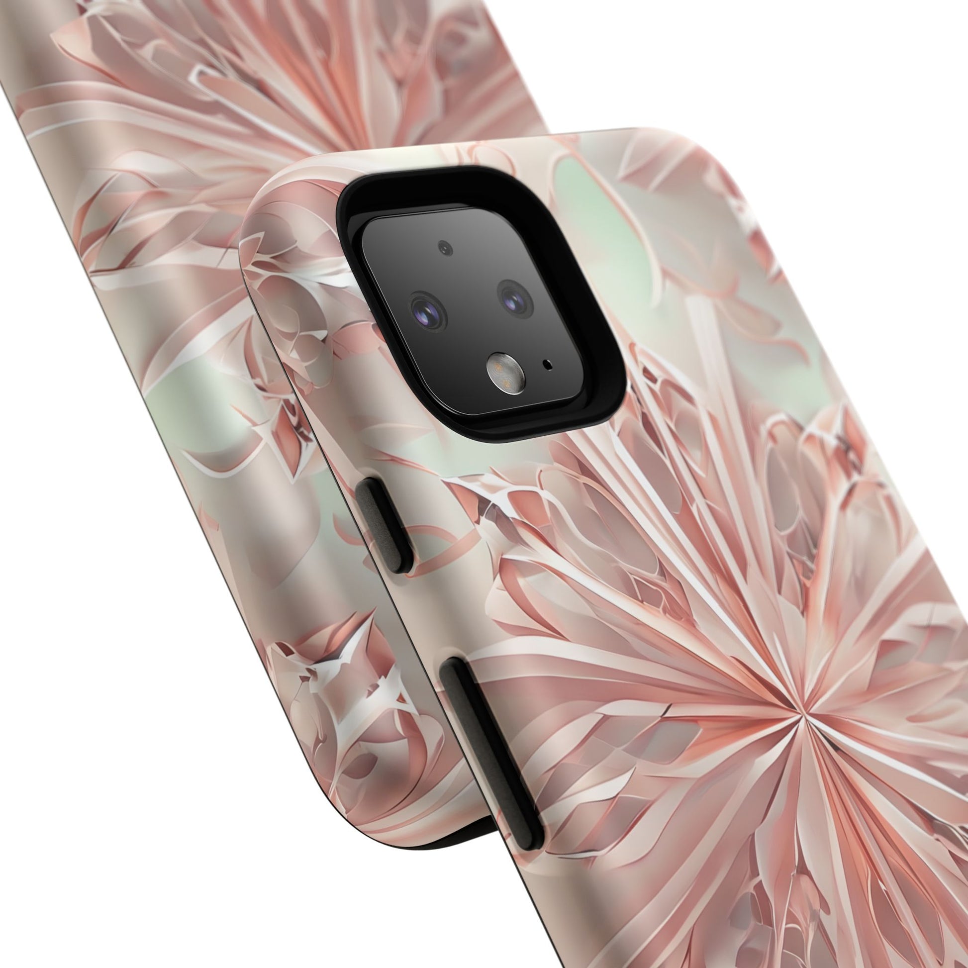 Blush Frost from our Kaleidoscope Collection - Google Pixel 4 tough case - Soft Pink Geometric Floral Design
