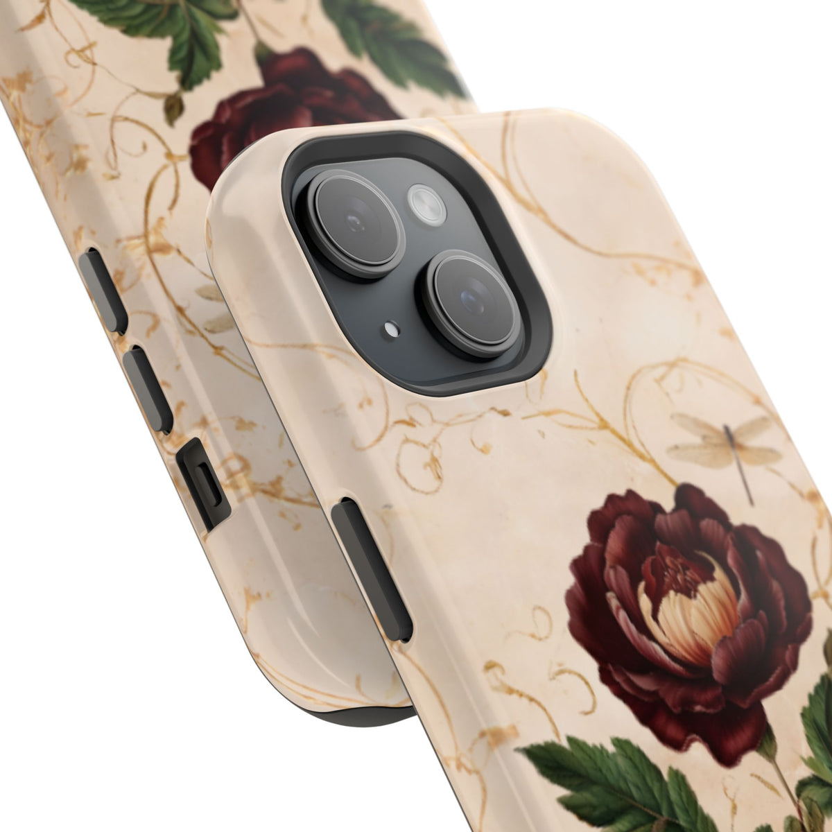 Vintage Burgundy Rose iPhone MagSafe Case