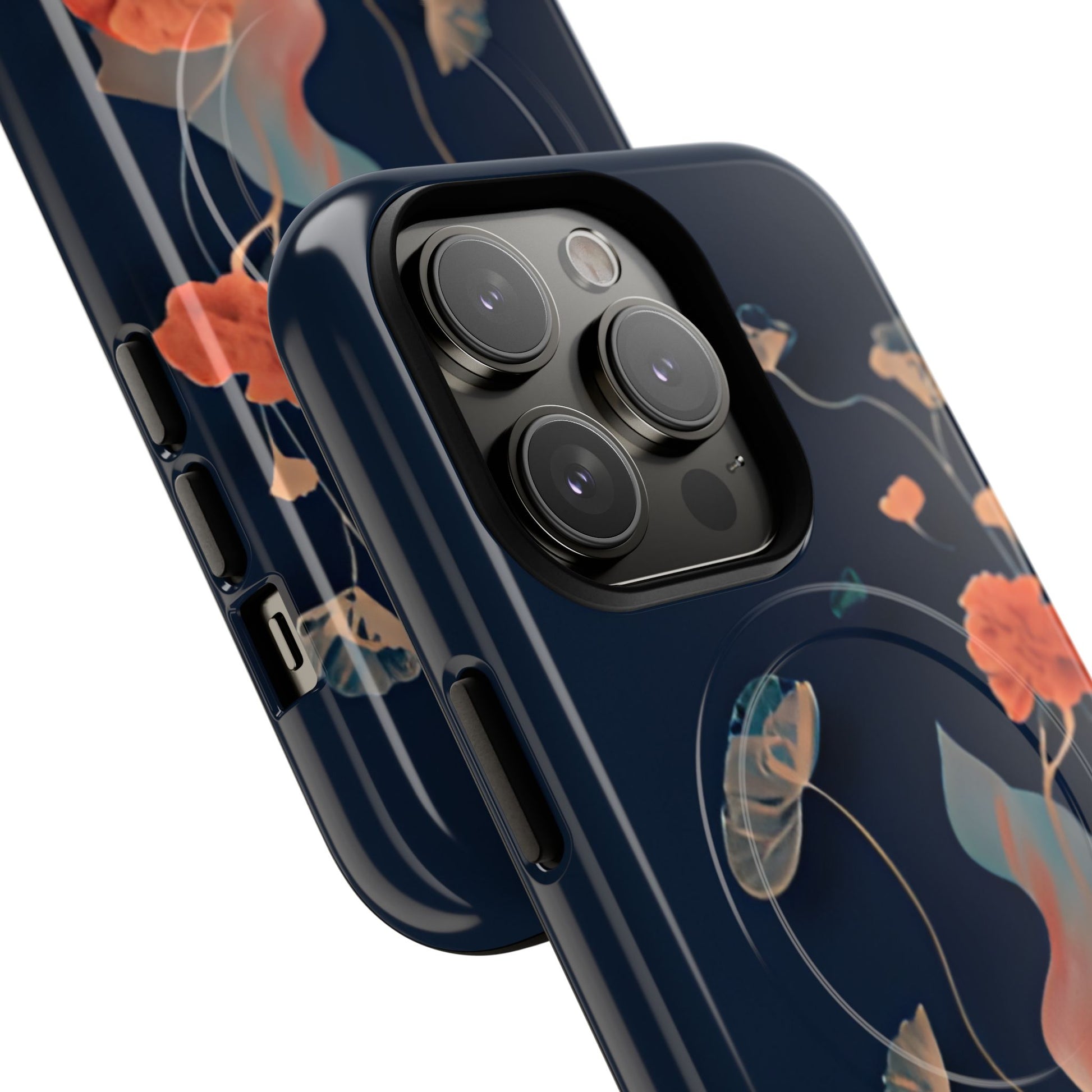 Lotus Reverie - Elegant Artistic Floral iPhone 14 Pro MagSafe Phone Case - Painterly Lotus Blossom Design