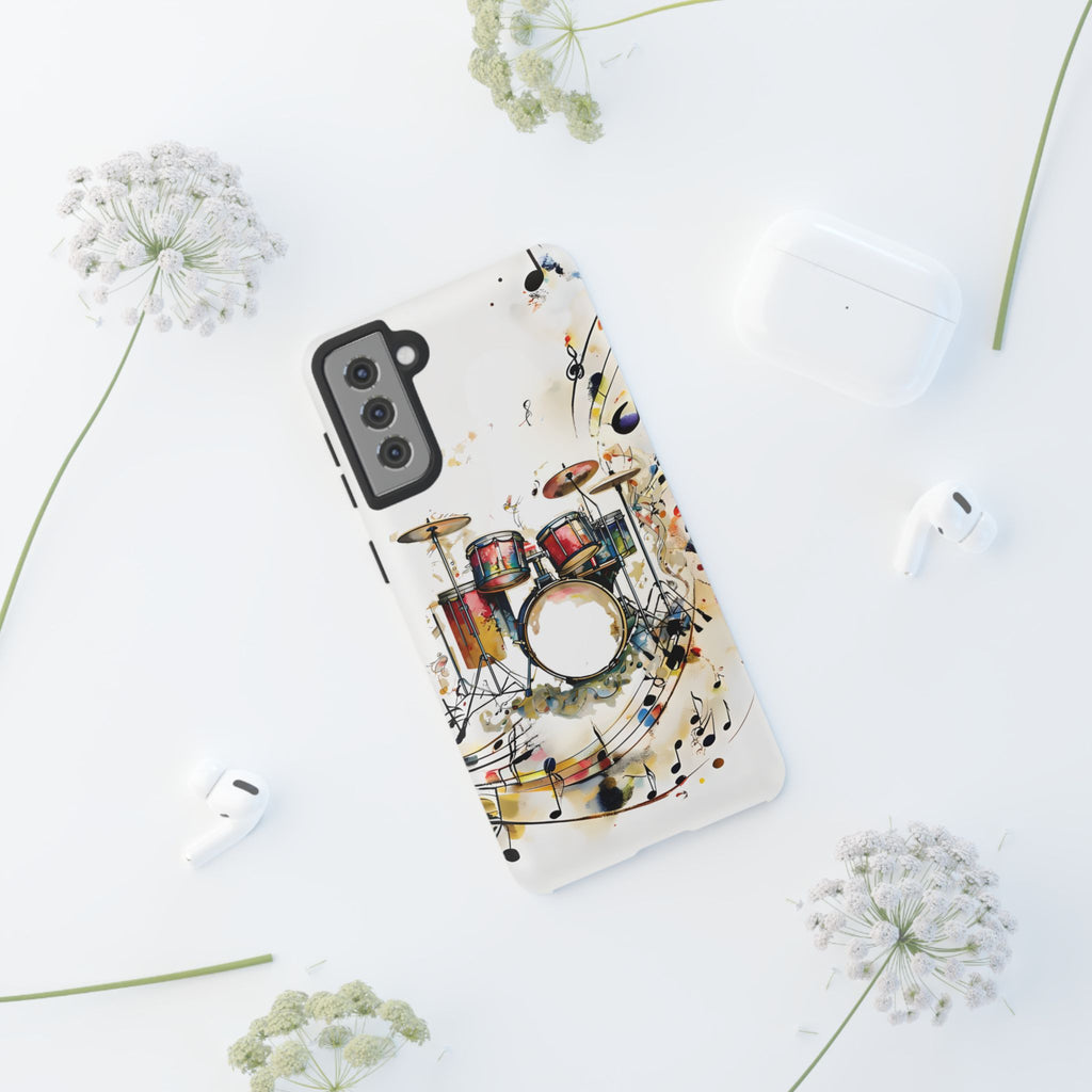 Beatline Abstract Drums and Music Notes Tough Case for Samsung Galaxy S21 Plus - Shockproof Phone Cover