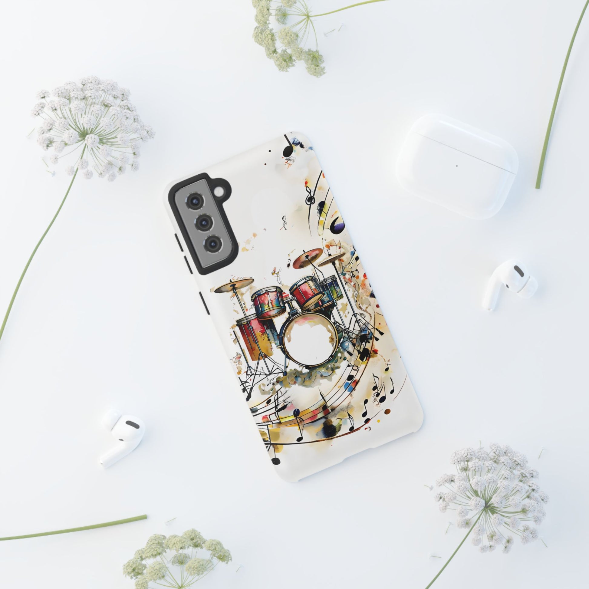 Beatline Abstract Drums and Music Notes Tough Case for Samsung Galaxy S21 Plus - Shockproof Phone Cover