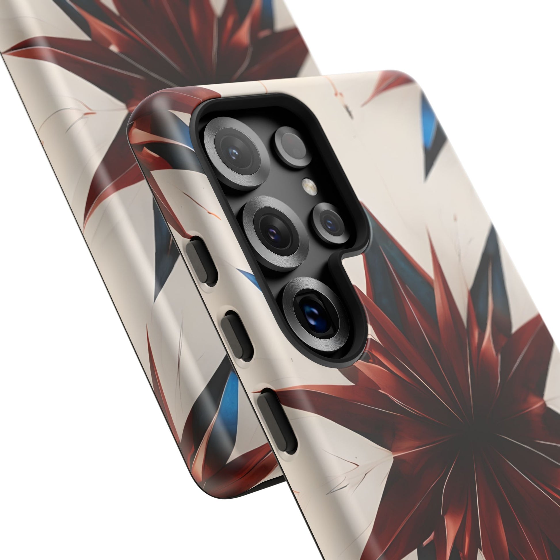 Garnet Starburst - Kaleidoscope Collection Gemstone Floral - Samsung Galaxy S25 Ultra Tough Phone Case - Floral Burst Design