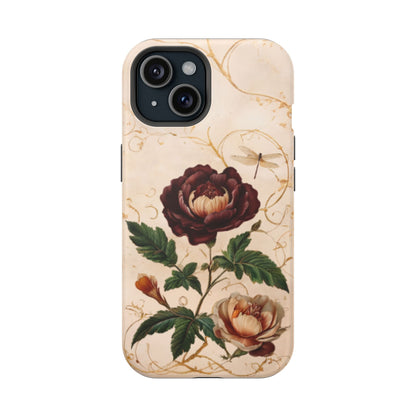 Vintage Burgundy Rose iPhone MagSafe Case