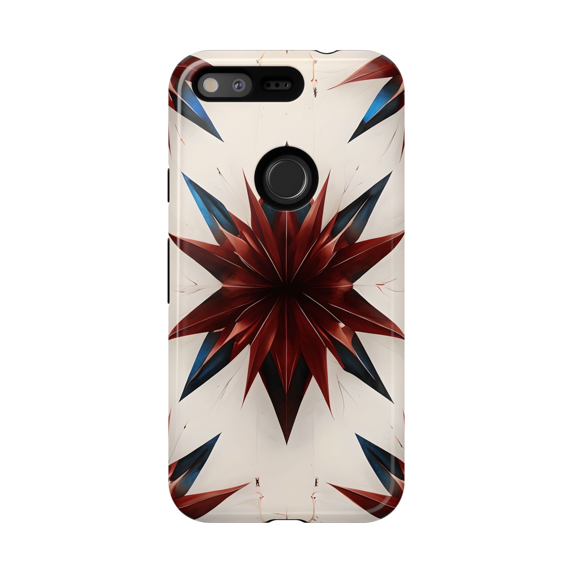 Garnet Starburst - Kaleidoscope Collection Gemstone Floral - Google Pixel Tough Phone Case - Floral Burst Design