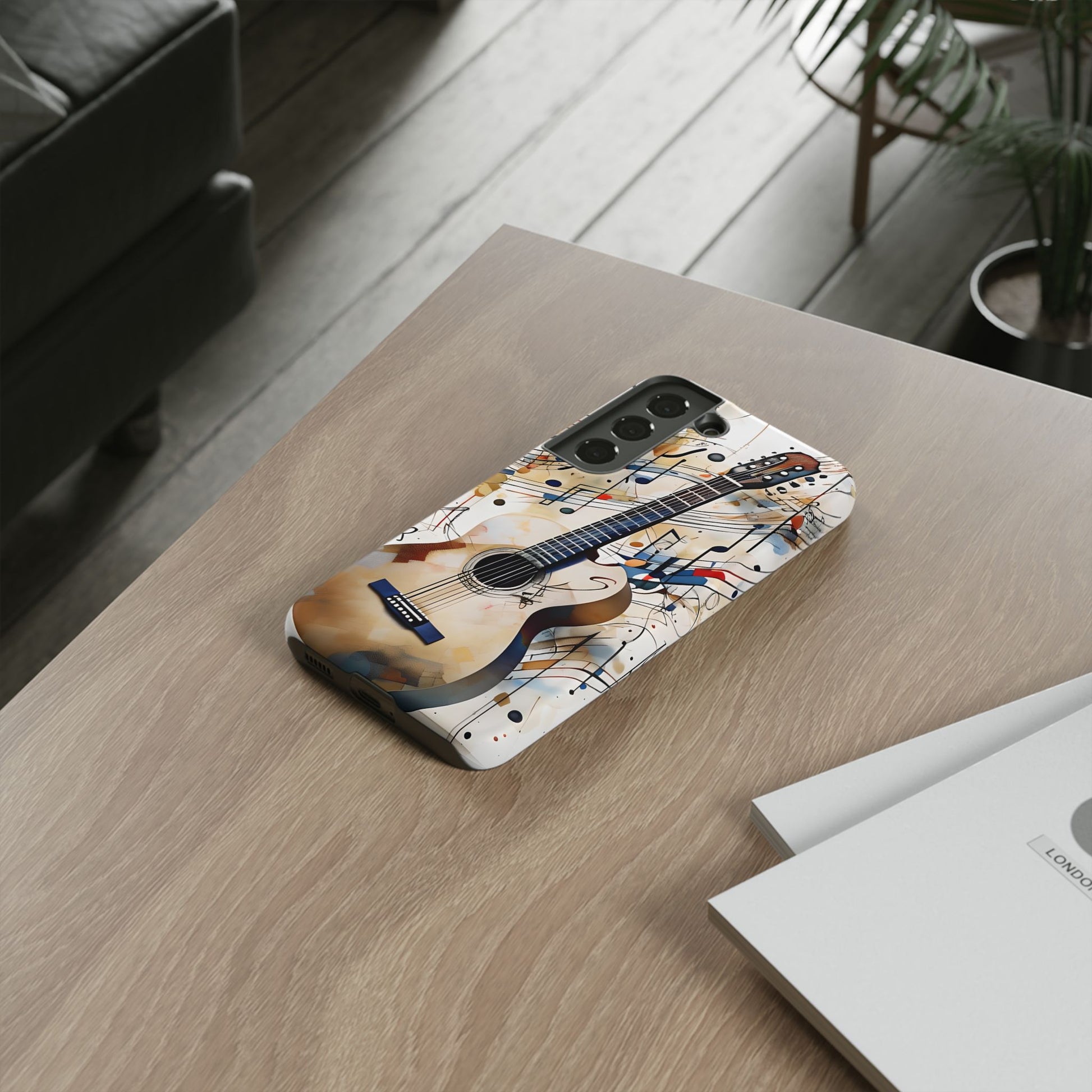 Strum and Flow Acoustic Guitar Art Tough Case for Samsung Galaxy S22 - Shockproof Phone Cover