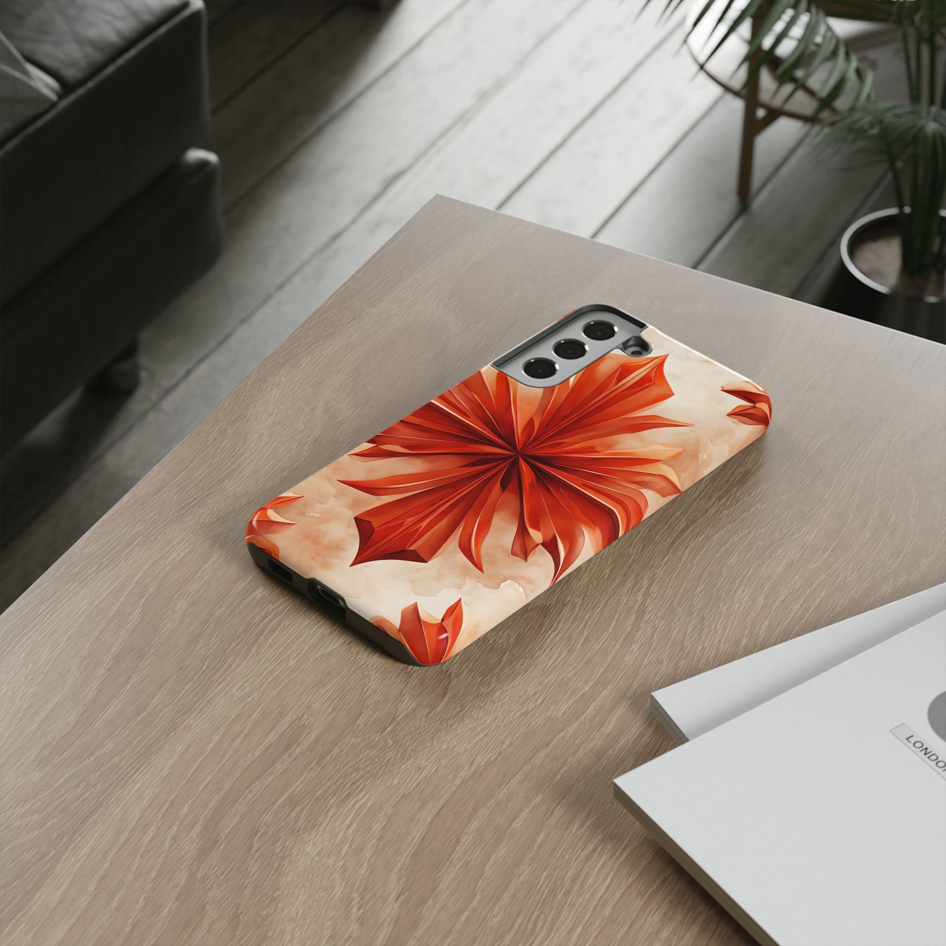 Sunset Fleur Samsung Galaxy S22 Plus - Kaleidoscope Collection of MagSafe Compatible - Vibrant Sunset Flower Design