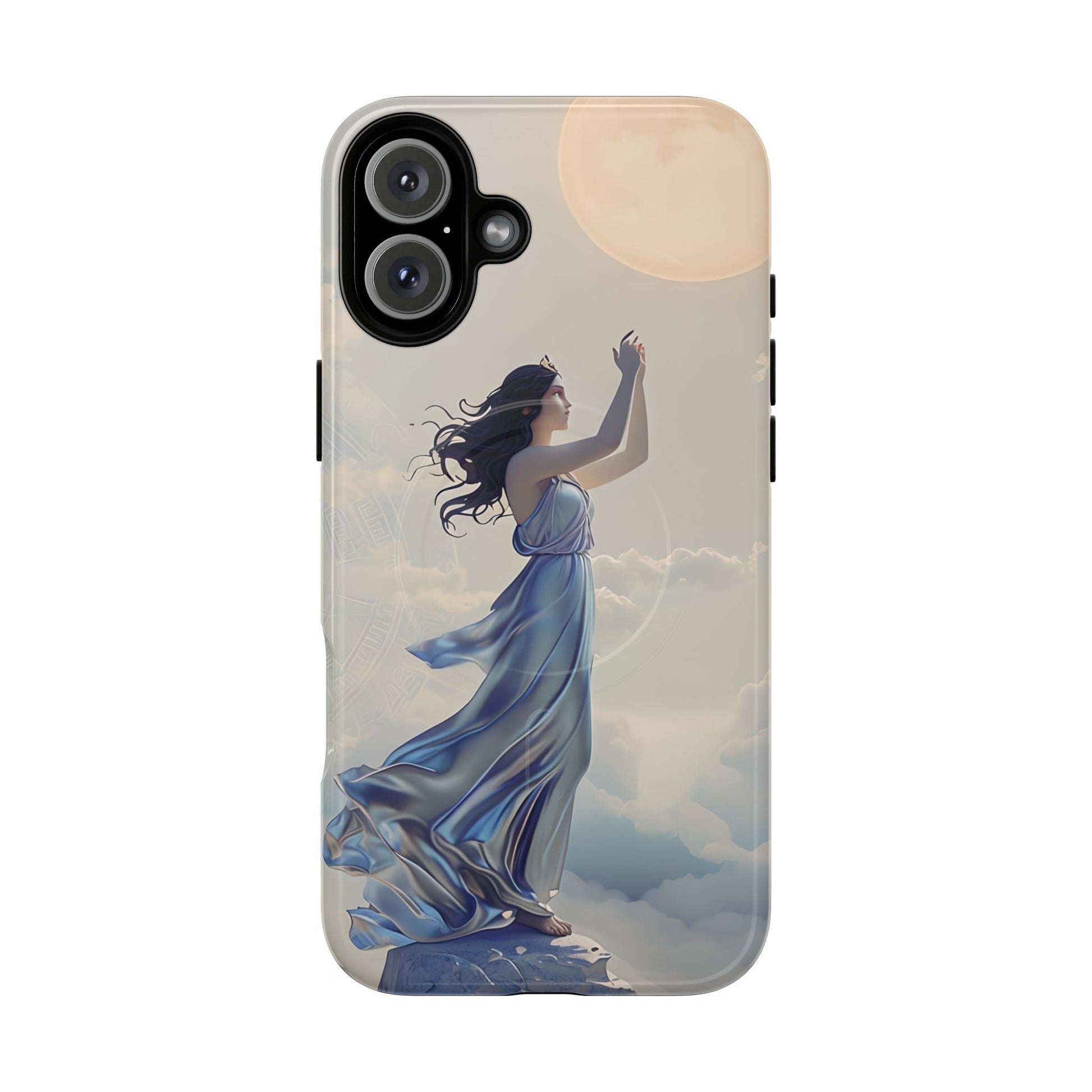 Moonlit Ascend - Ethereal Celestial Art iPhone 16 Plus MagSafe Phone Case -Dreamy Night Sky & Floating Woman Design