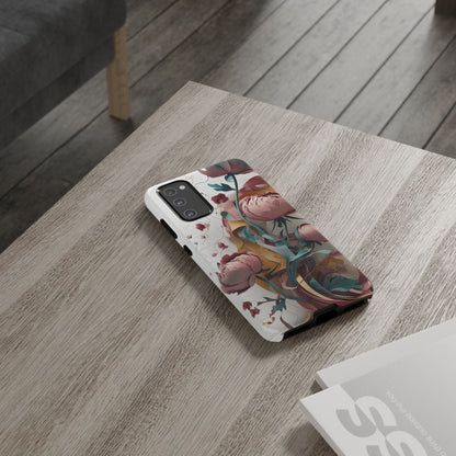 Blushing Peony Veil - Elegant Painterly Floral Samsung Galaxy Tough Phone Case - Soft Blush & Teal Peony Design