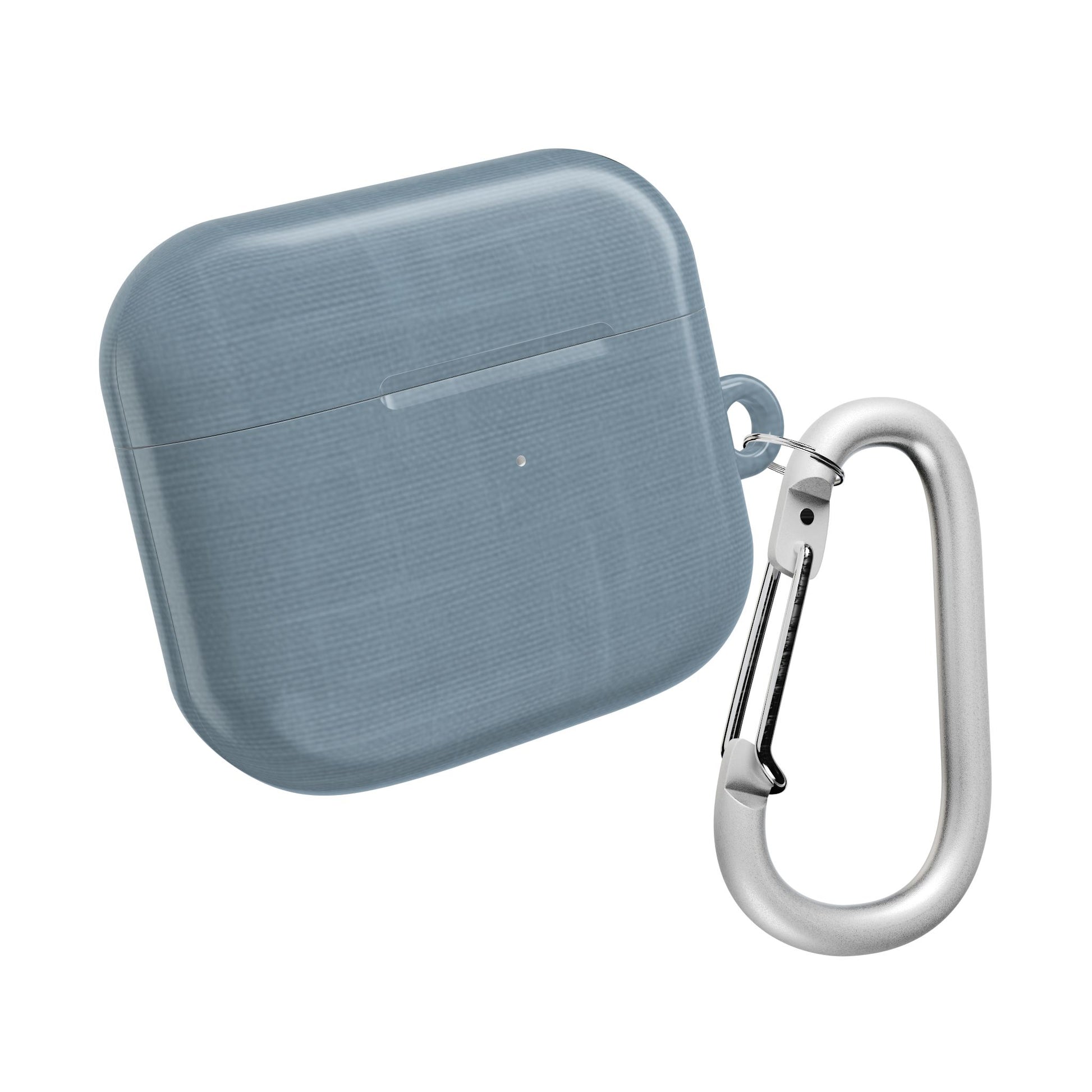 Blue Grey Linen AirPods Case - Minimalist Smooth Weave Texture Cover for Gen 1, 2, 3, Pro Gen 1 & 2