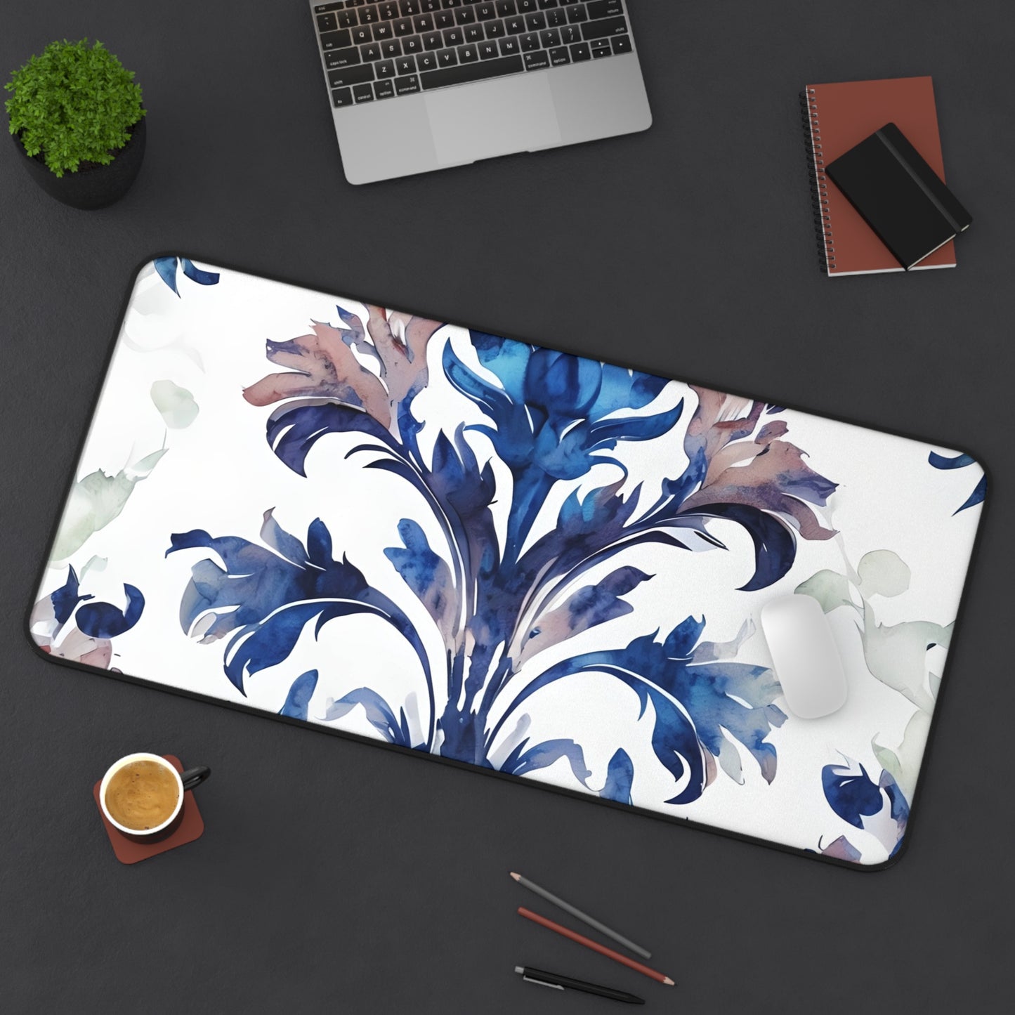 Delft Reverie Desk Mat - Premium Office Desk Pad, 3 Sizes Available, Artistic Workspace Protection