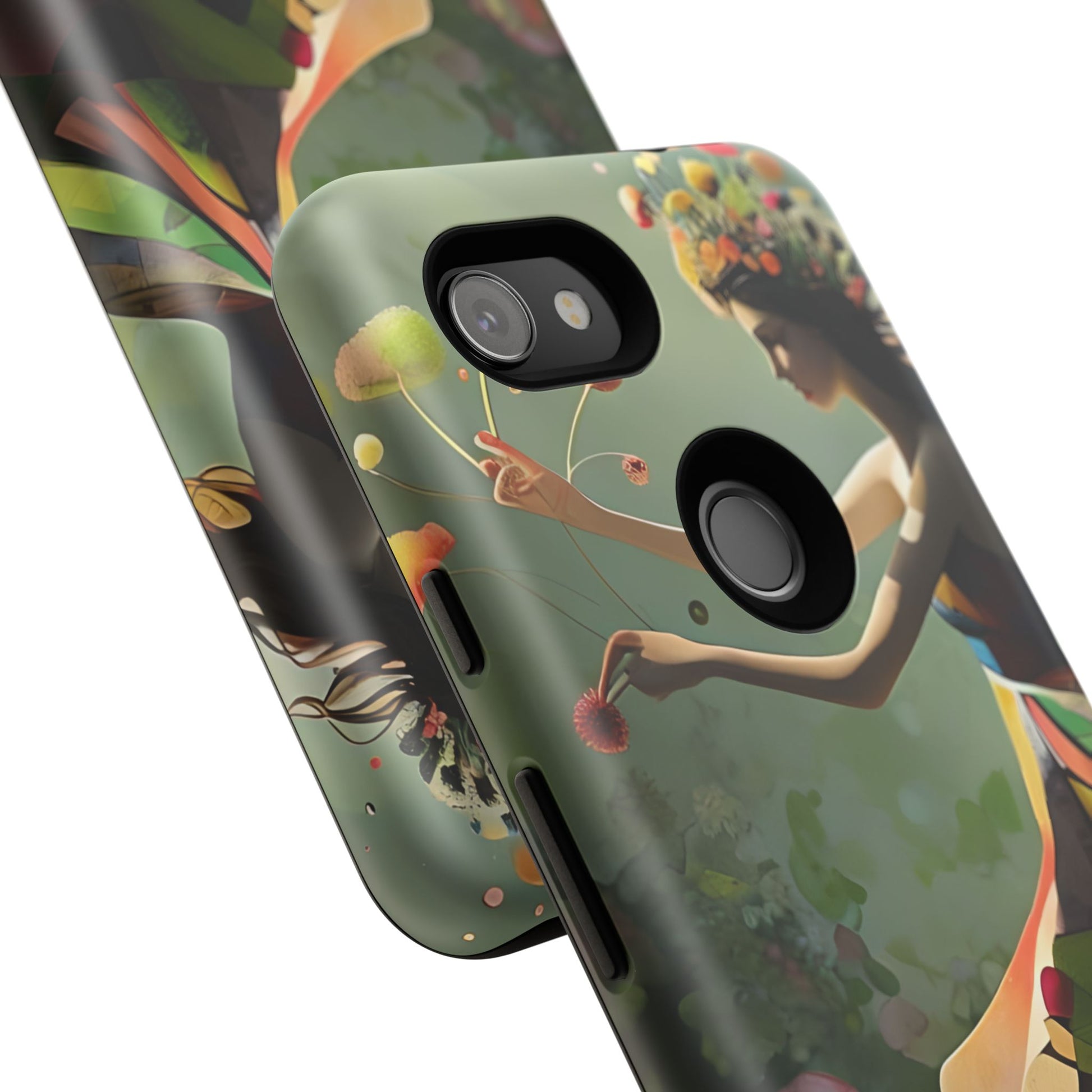 Dancing Wildflower Muse Google Pixel 3a Tough Case - Artistic Floral Fantasy Cover - Whimsical Nature-Inspired Protective Accessory