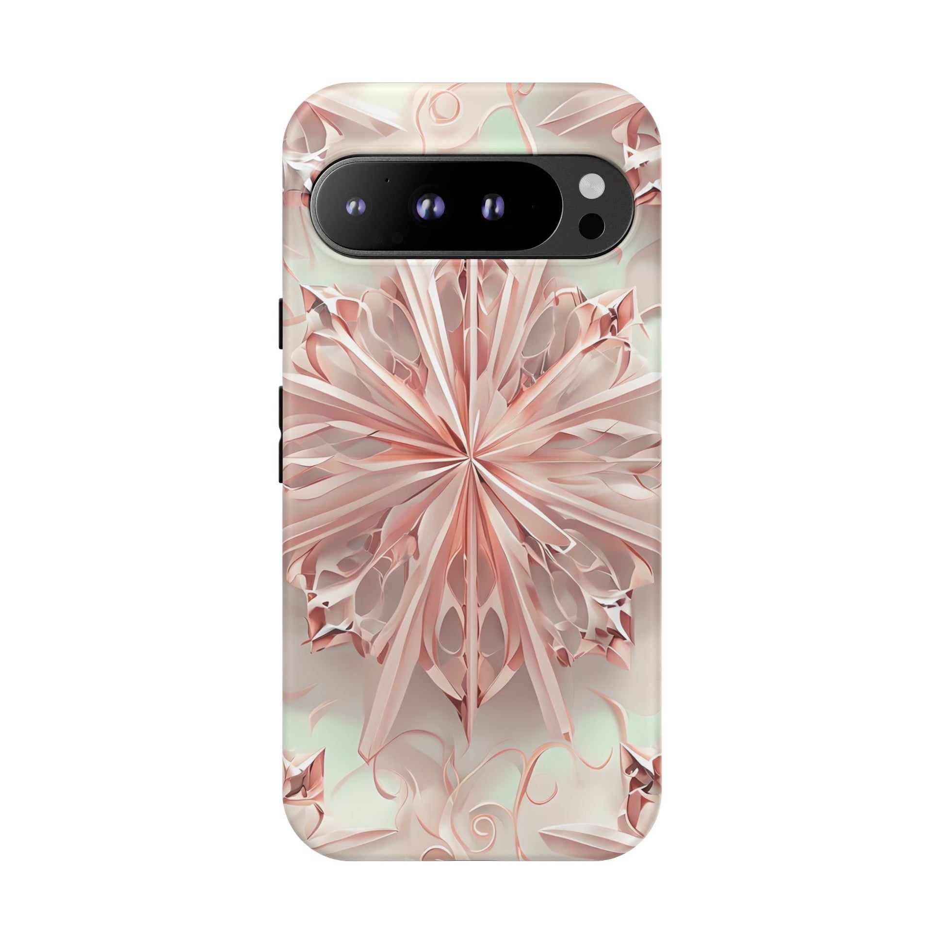 Blush Frost from our Kaleidoscope Collection - Google Pixel 9 Pro XL tough case - Soft Pink Geometric Floral Design