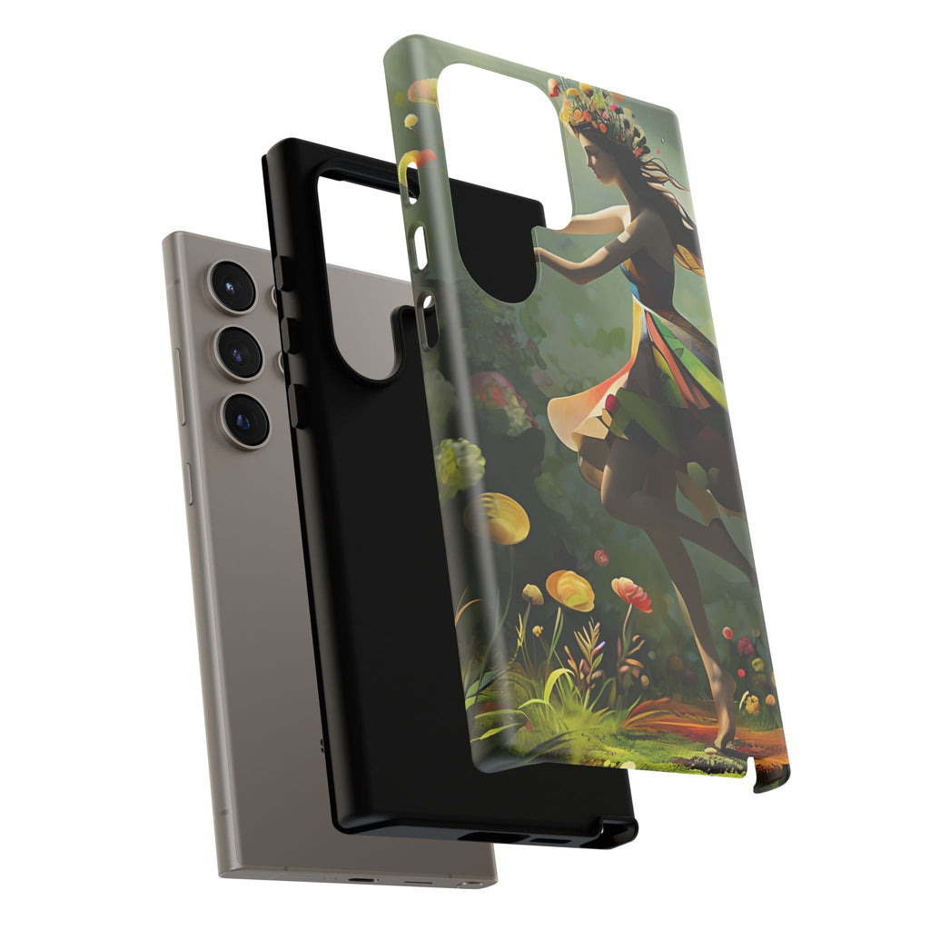Dancing Wildflower Muse Samsung Galaxy S24 Ultra Tough Case - Artistic Floral Fantasy Cover - Whimsical Nature-Inspired Protective Accessory