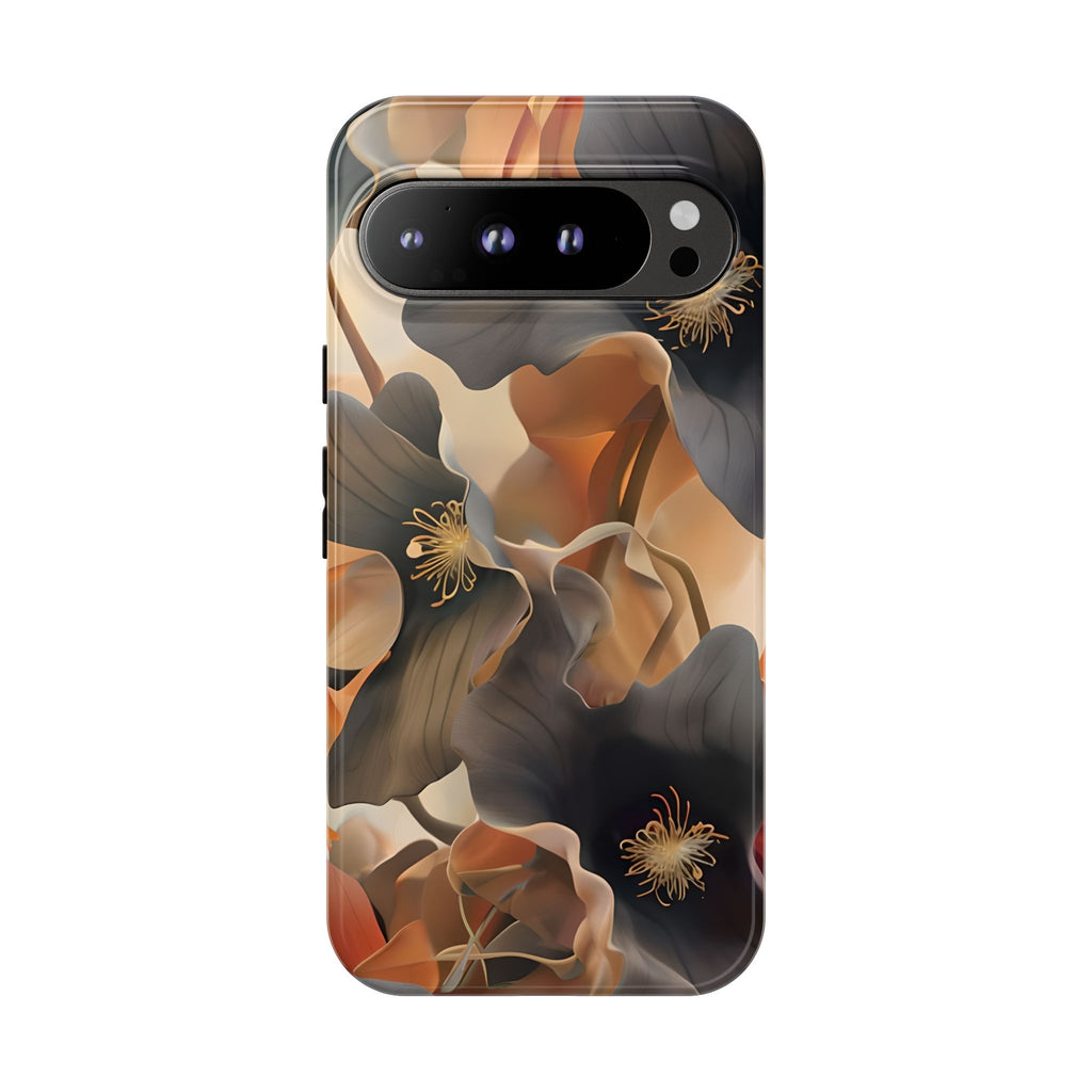 Autumn Ember - Moody Floral Art Google Pixel 9 Pro XL Tough Phone Case - Warm Earthy Botanical Design
