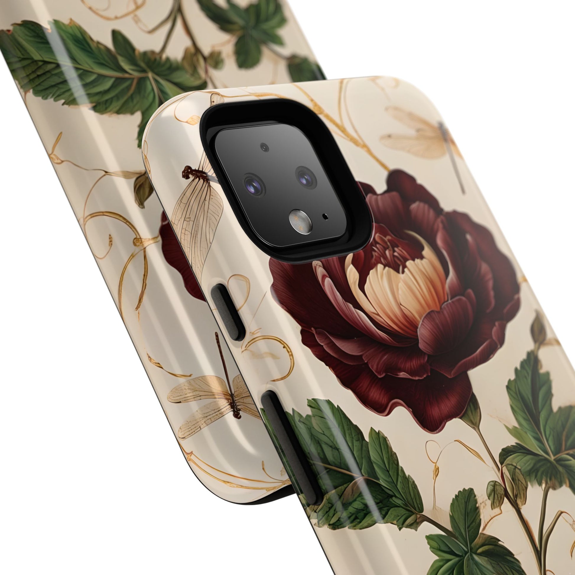 Vintage Burgundy Rose - Elegant Floral Google Pixel 4 Phone Case - Classic Painterly Rose Design