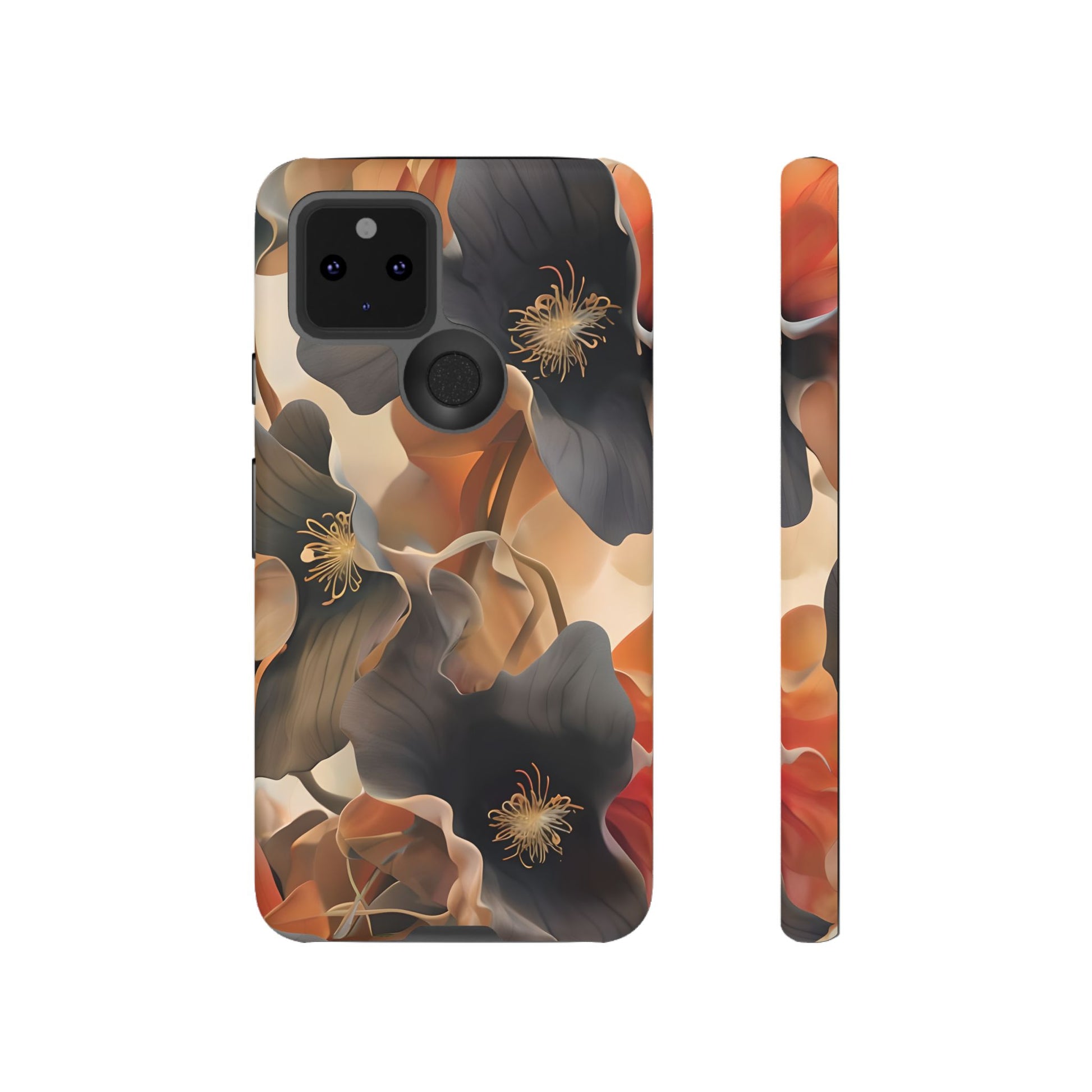 Autumn Ember - Moody Floral Art Google Pixel 5 5G Tough Phone Case - Warm Earthy Botanical Design