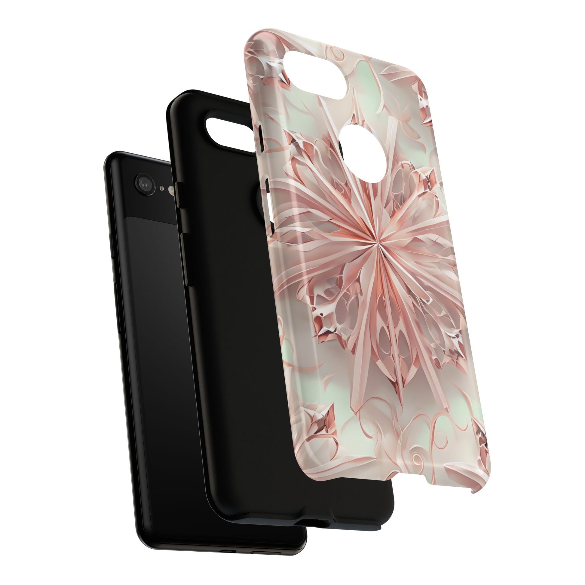 Blush Frost from our Kaleidoscope Collection - Google Pixel 3XL tough case - Soft Pink Geometric Floral Design