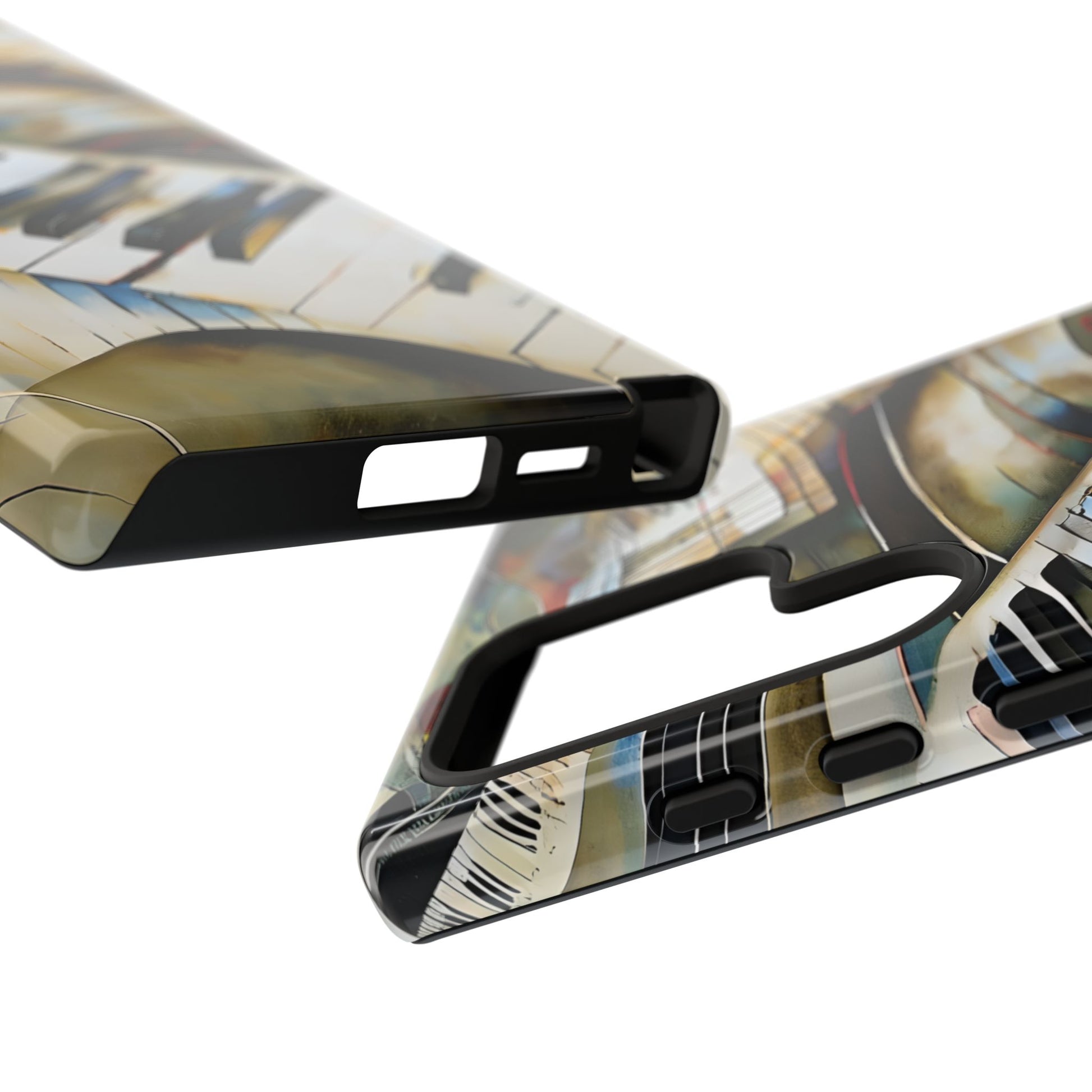 Ivory Cascade Abstract Keyboard Music Tough Case for Samsung Galaxy S24 Ultra - Shockproof Phone Cover