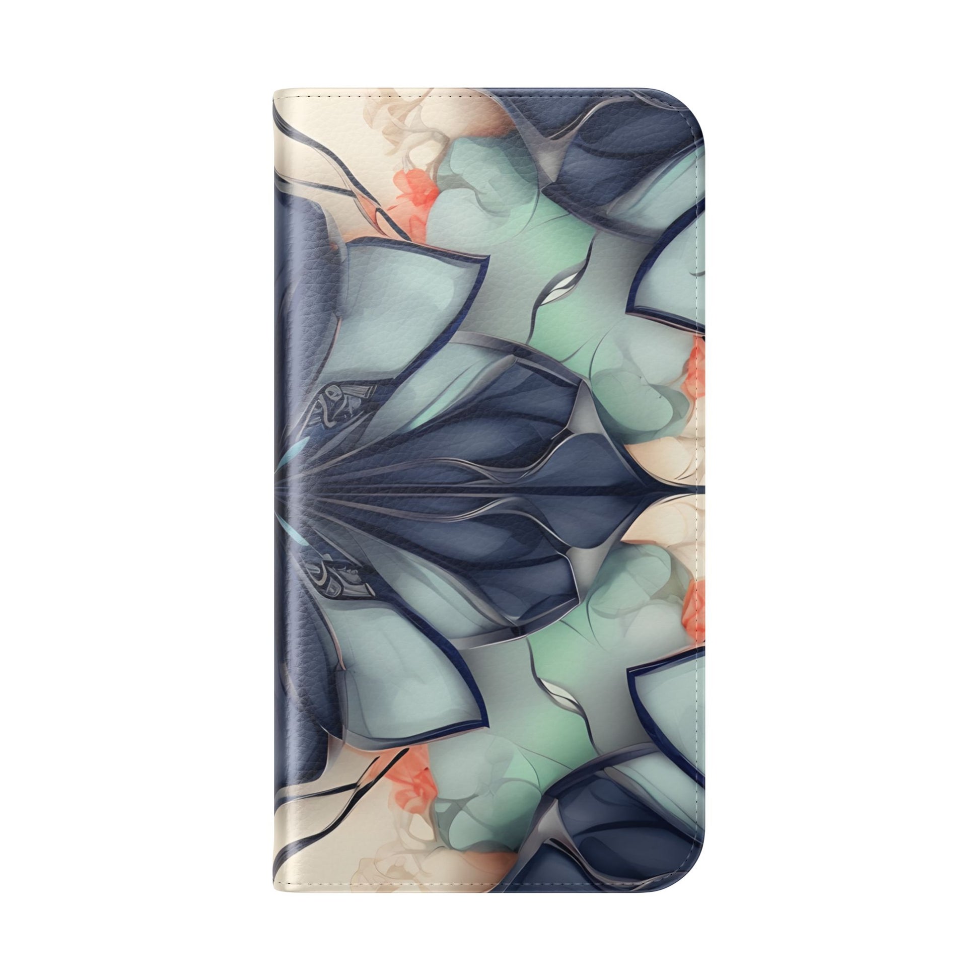 Midnight Mosaic - Abstract Floral Flip Phone Case for iPhone 16 Plus