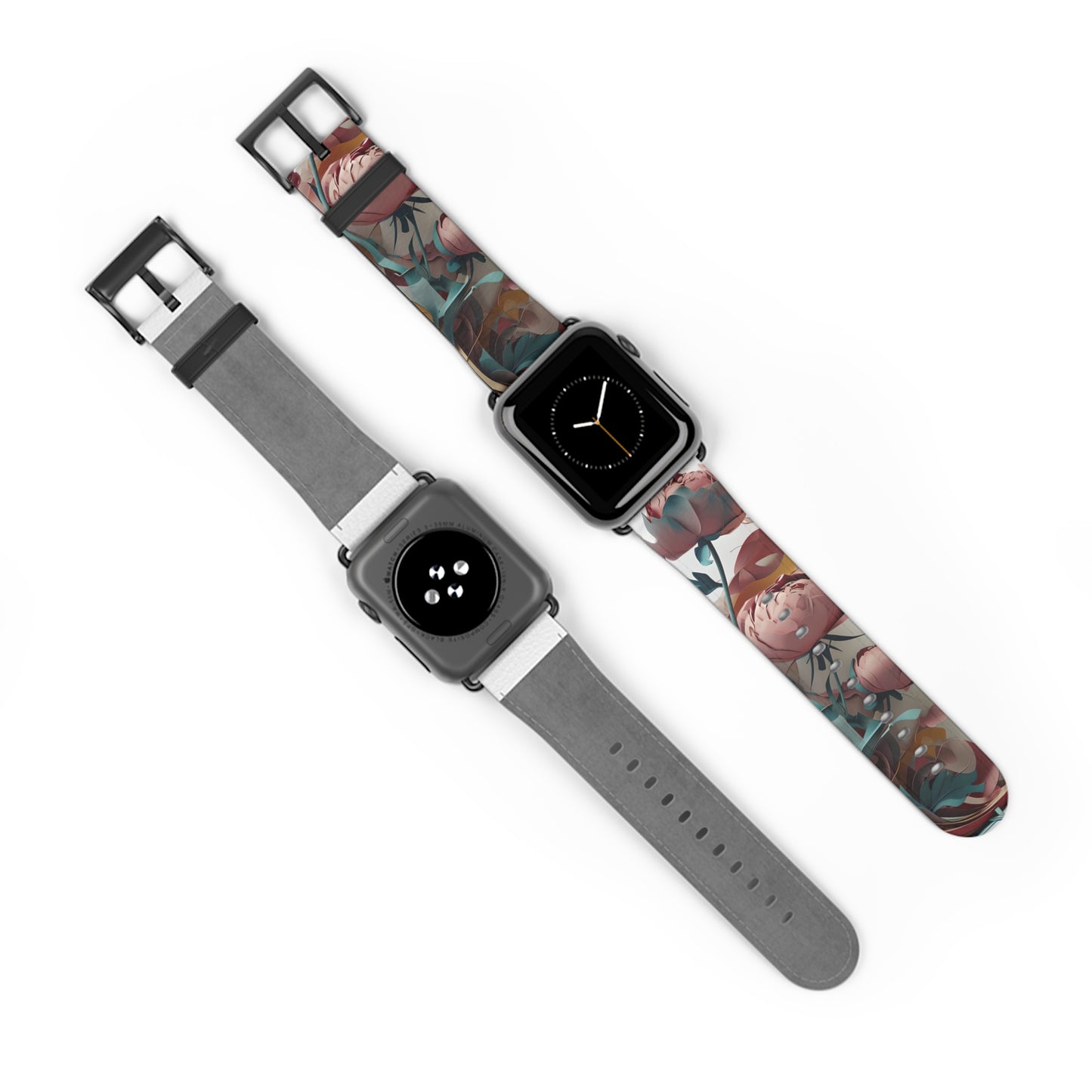 Blushing Peony Veil Apple Watch Band Strap - Romantic Floral design