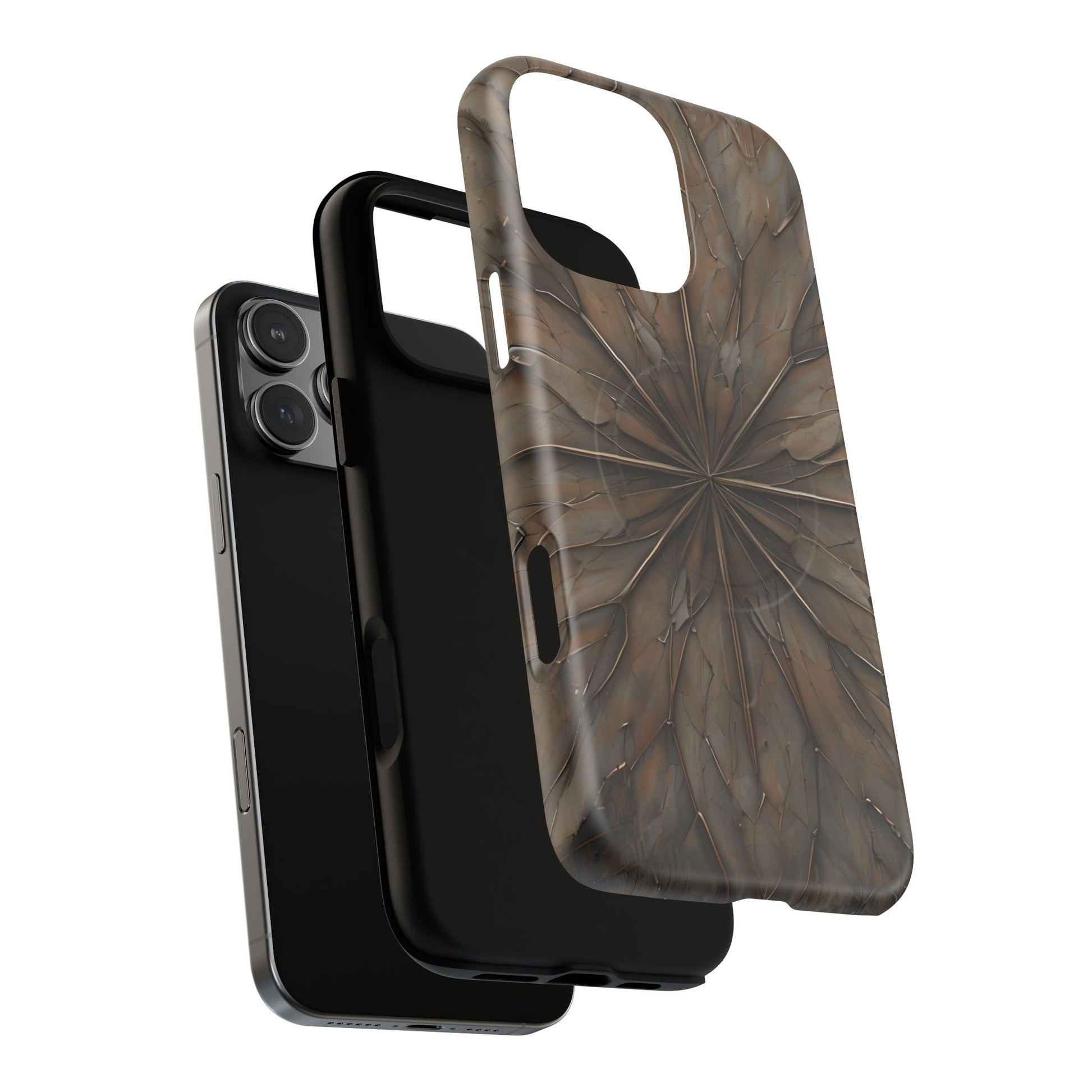 Earthstone Mandala - Kaleidoscope Collection Artistic Taupe Burst - iPhone 16 Pro Max MagSafe Phone Case