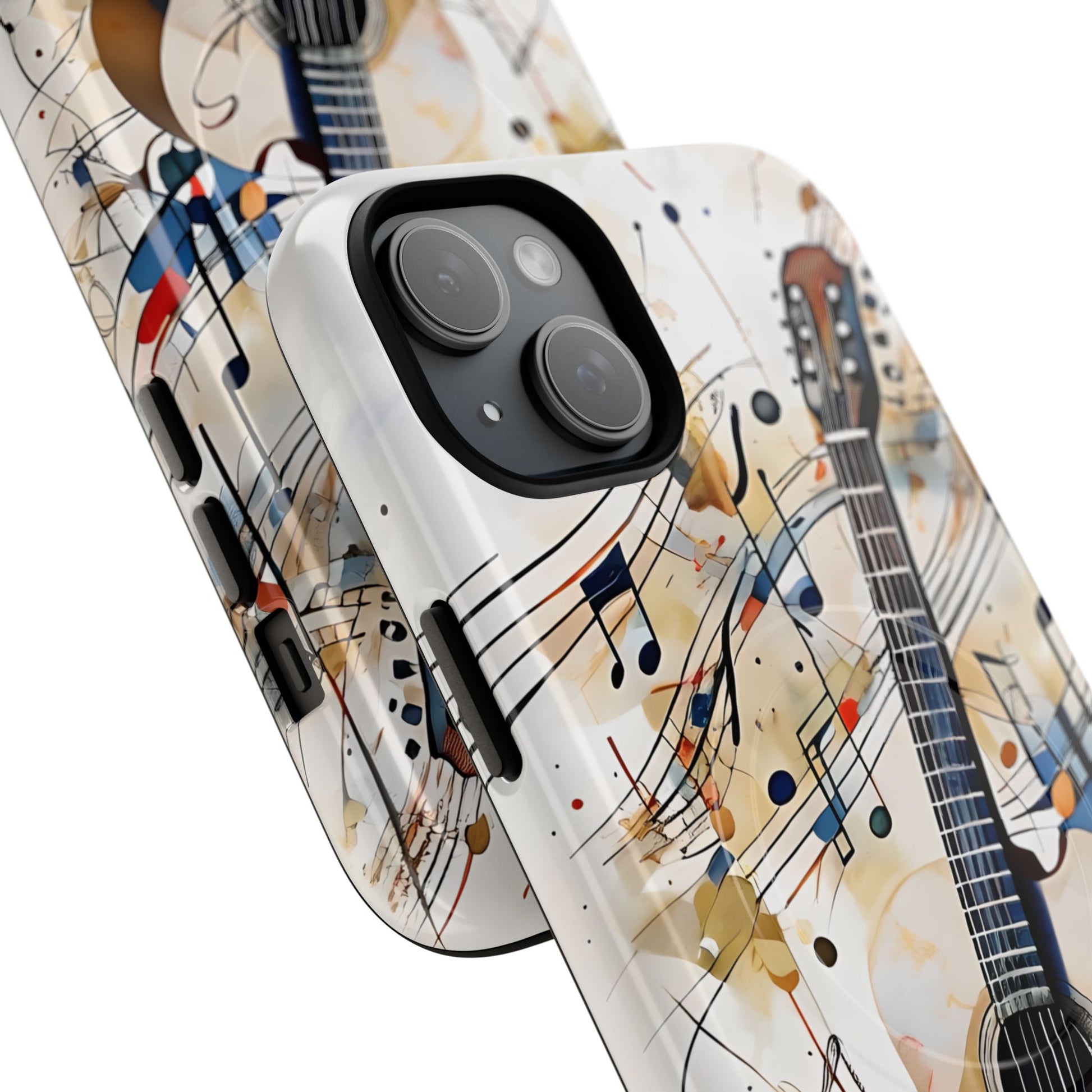 Strum and Flow Acoustic Guitar Art iPhone 15 Plus MagSafe Case